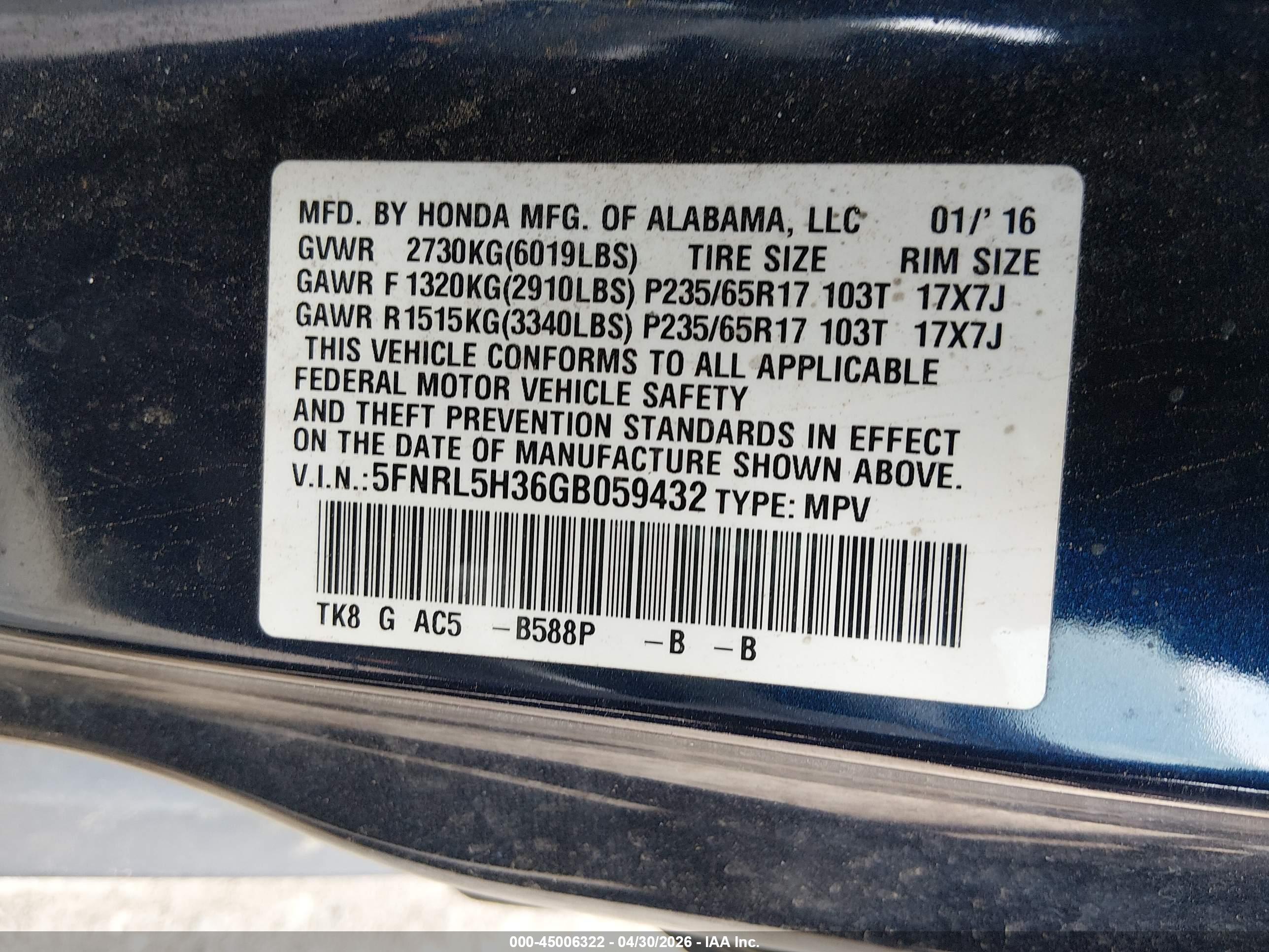 HONDA ODYSSEY image 9