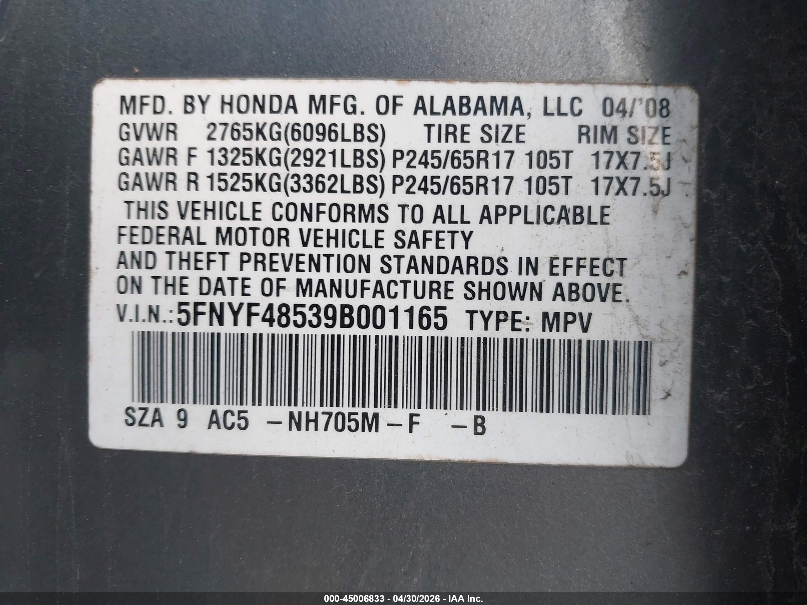 HONDA PILOT image 9