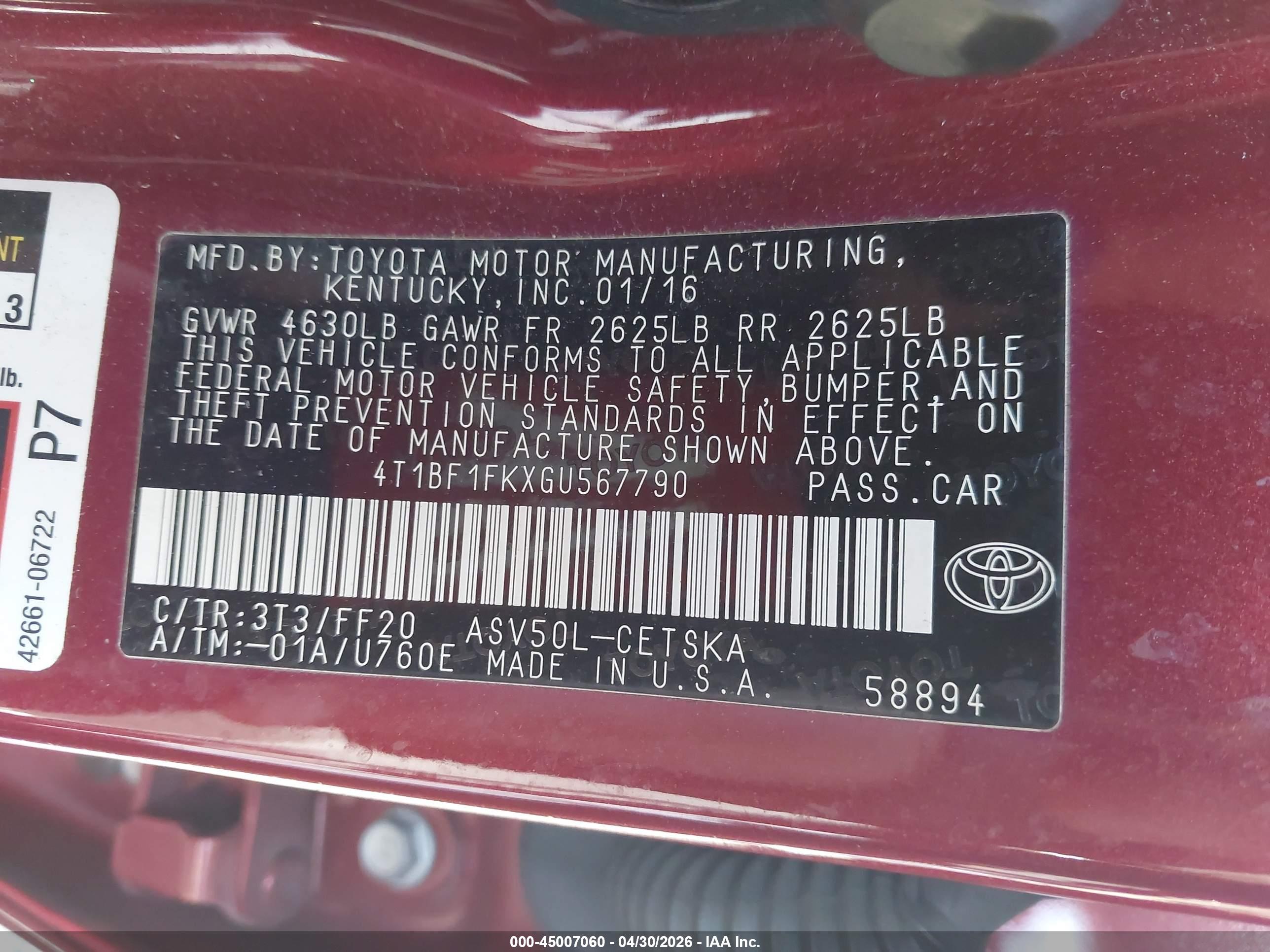 TOYOTA CAMRY image 9