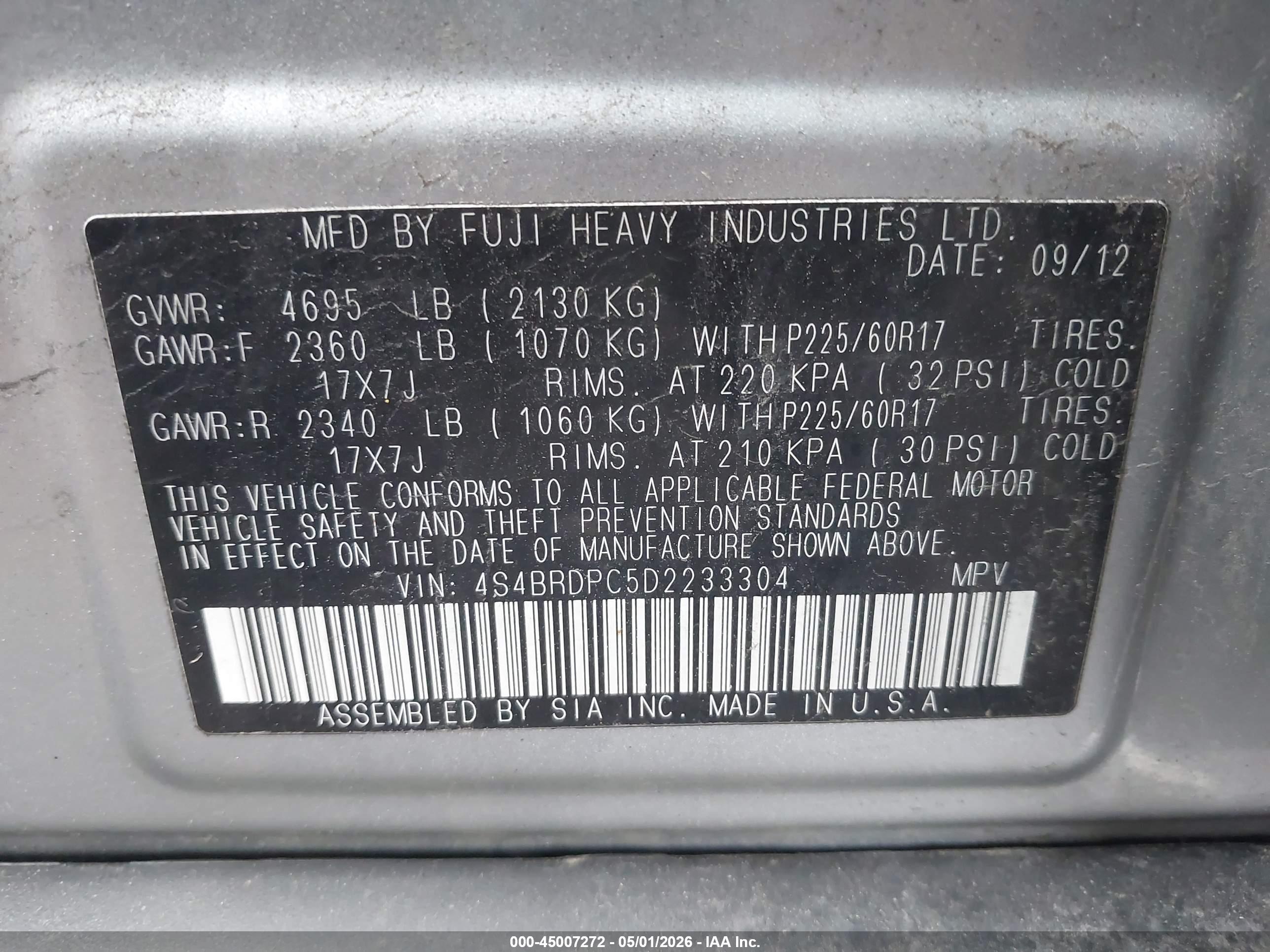 SUBARU OUTBACK image 9