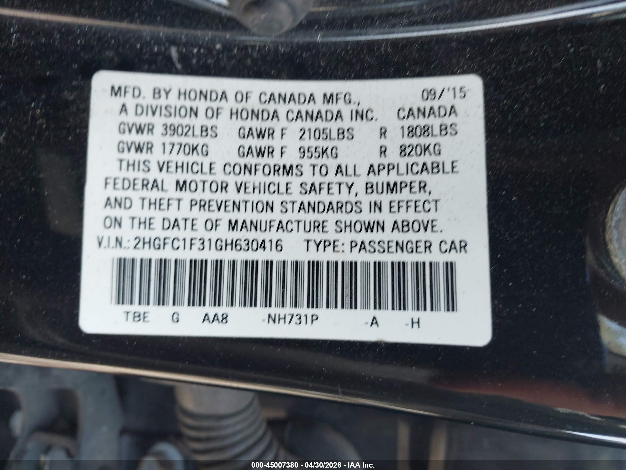 HONDA CIVIC image 9