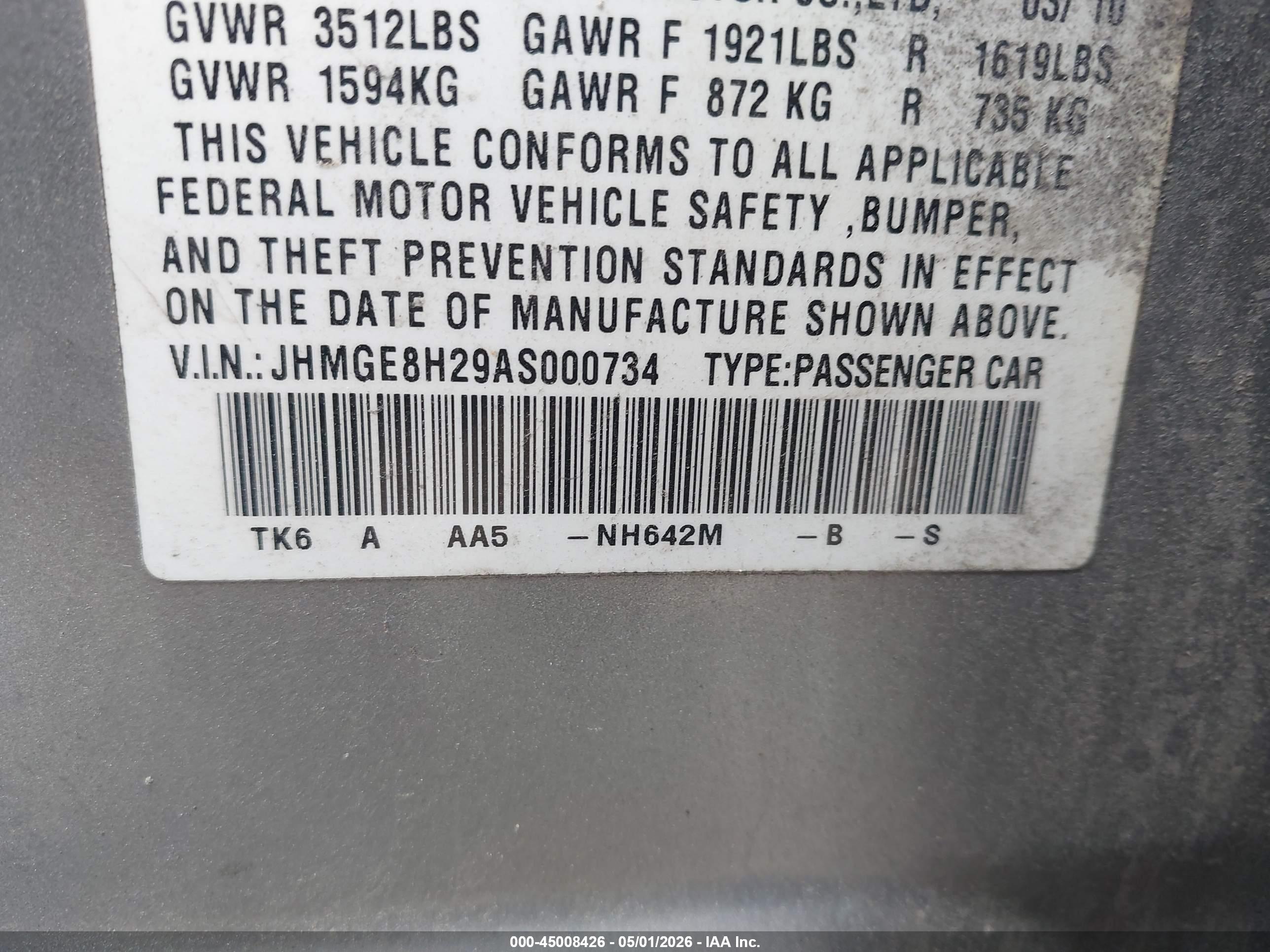 HONDA FIT image 9