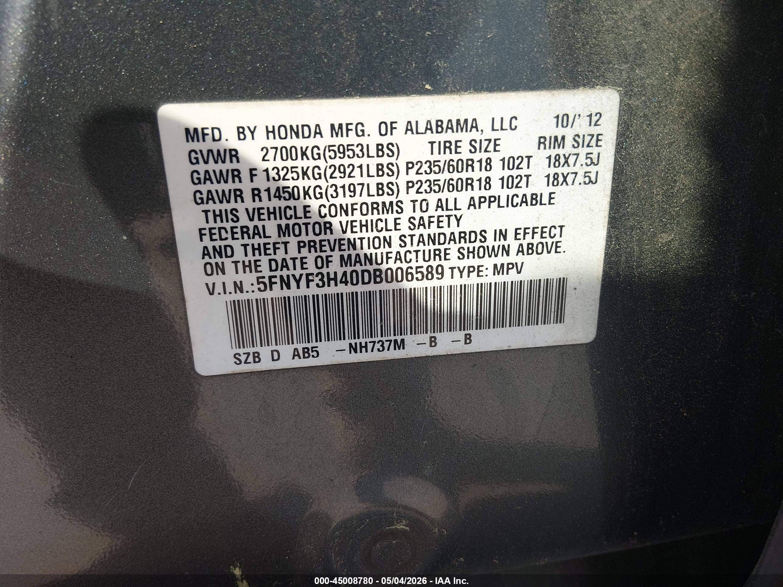 HONDA PILOT image 9