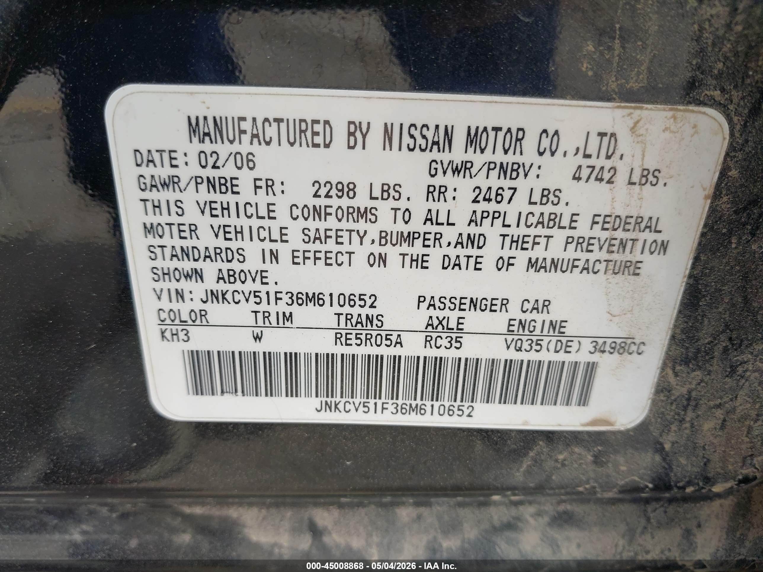 INFINITI G35X image 9