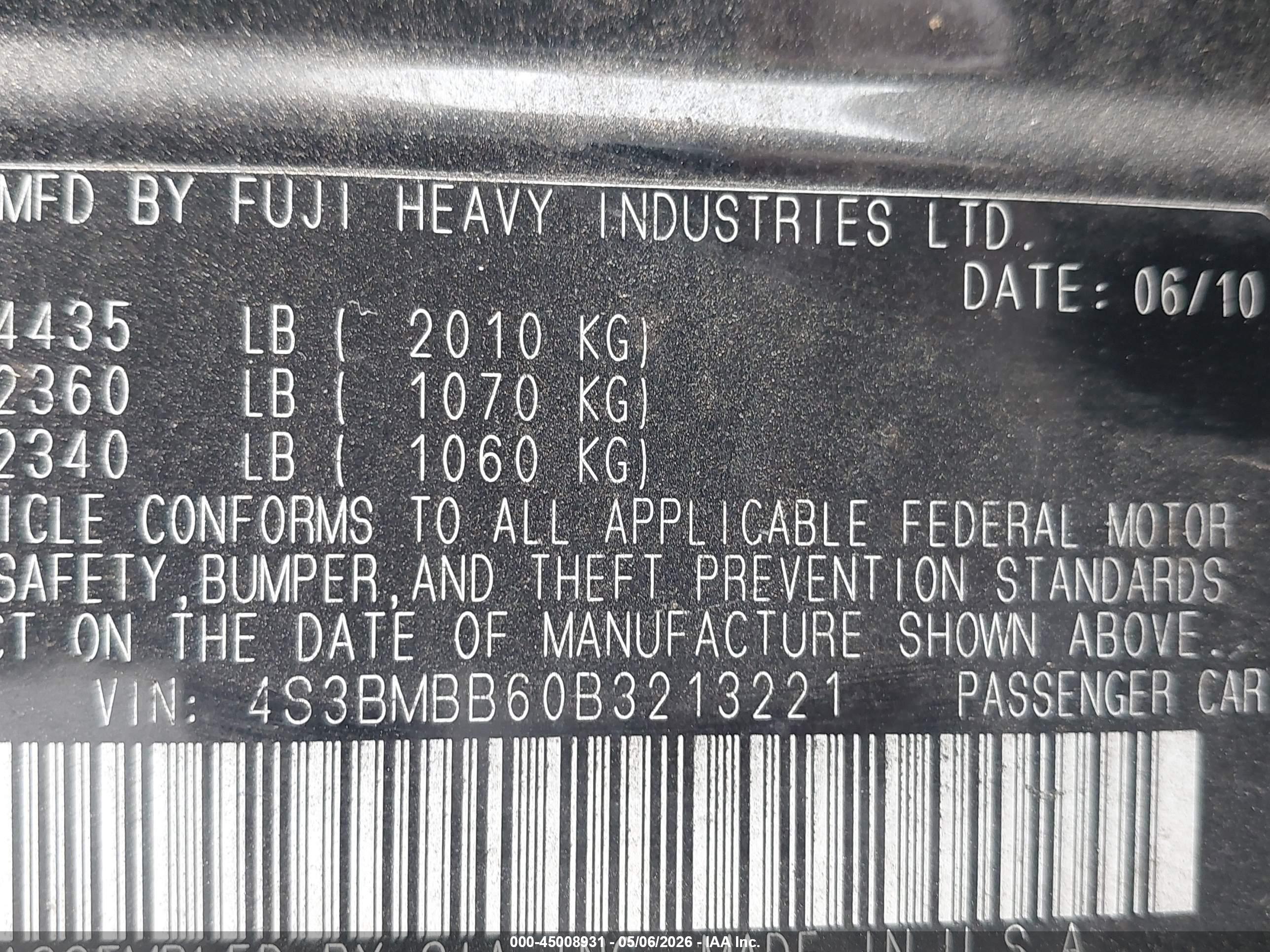 SUBARU LEGACY image 9