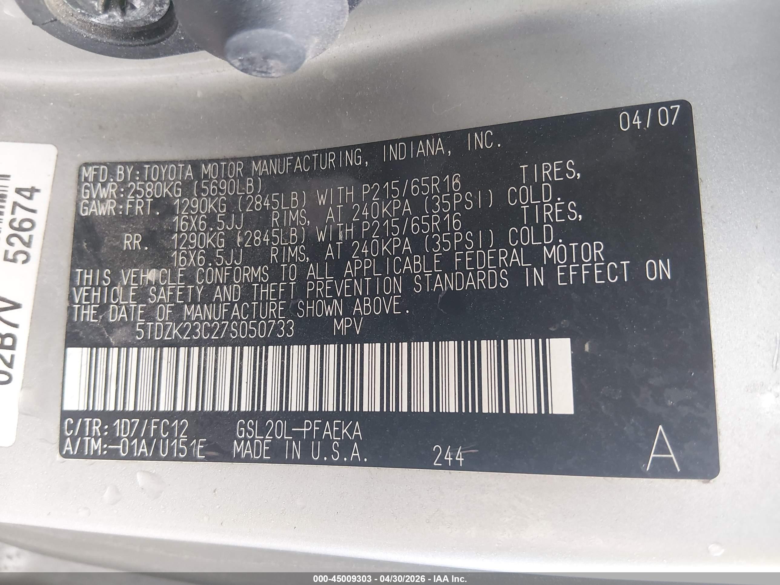 TOYOTA SIENNA image 9