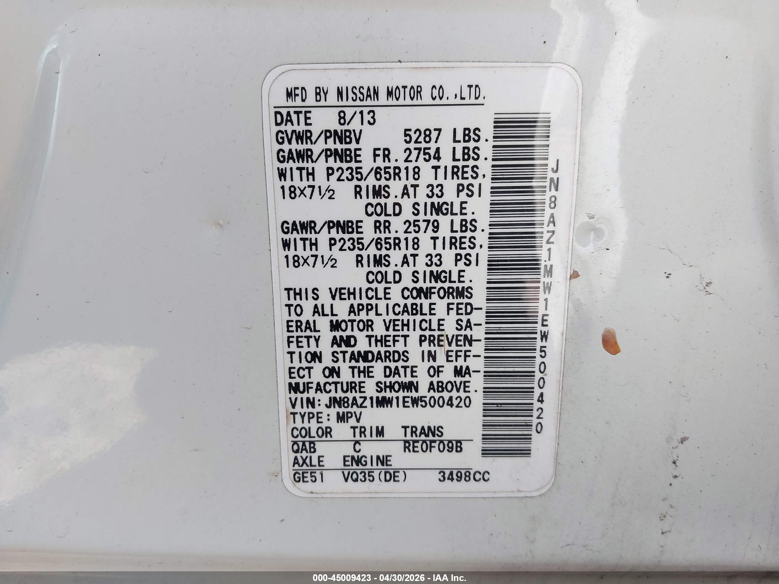 NISSAN MURANO image 9