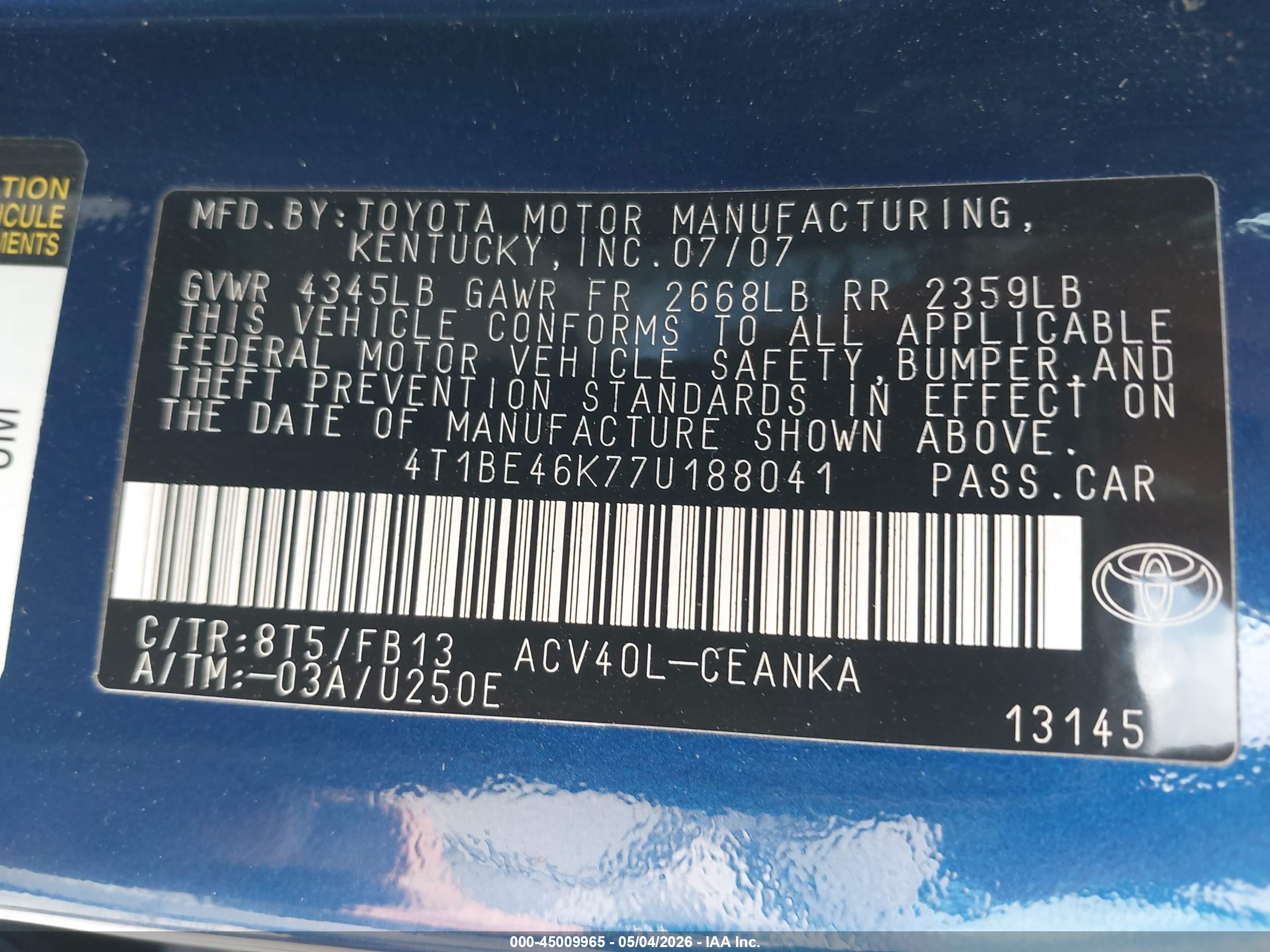 TOYOTA CAMRY image 9