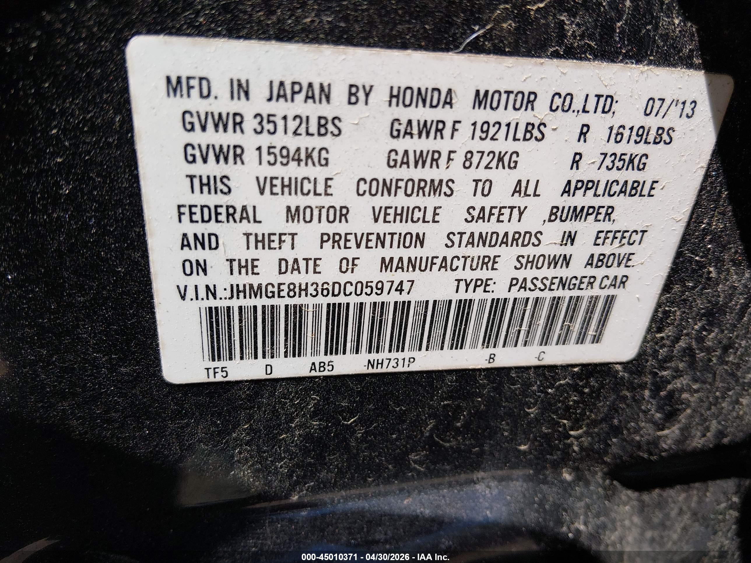 HONDA FIT image 9