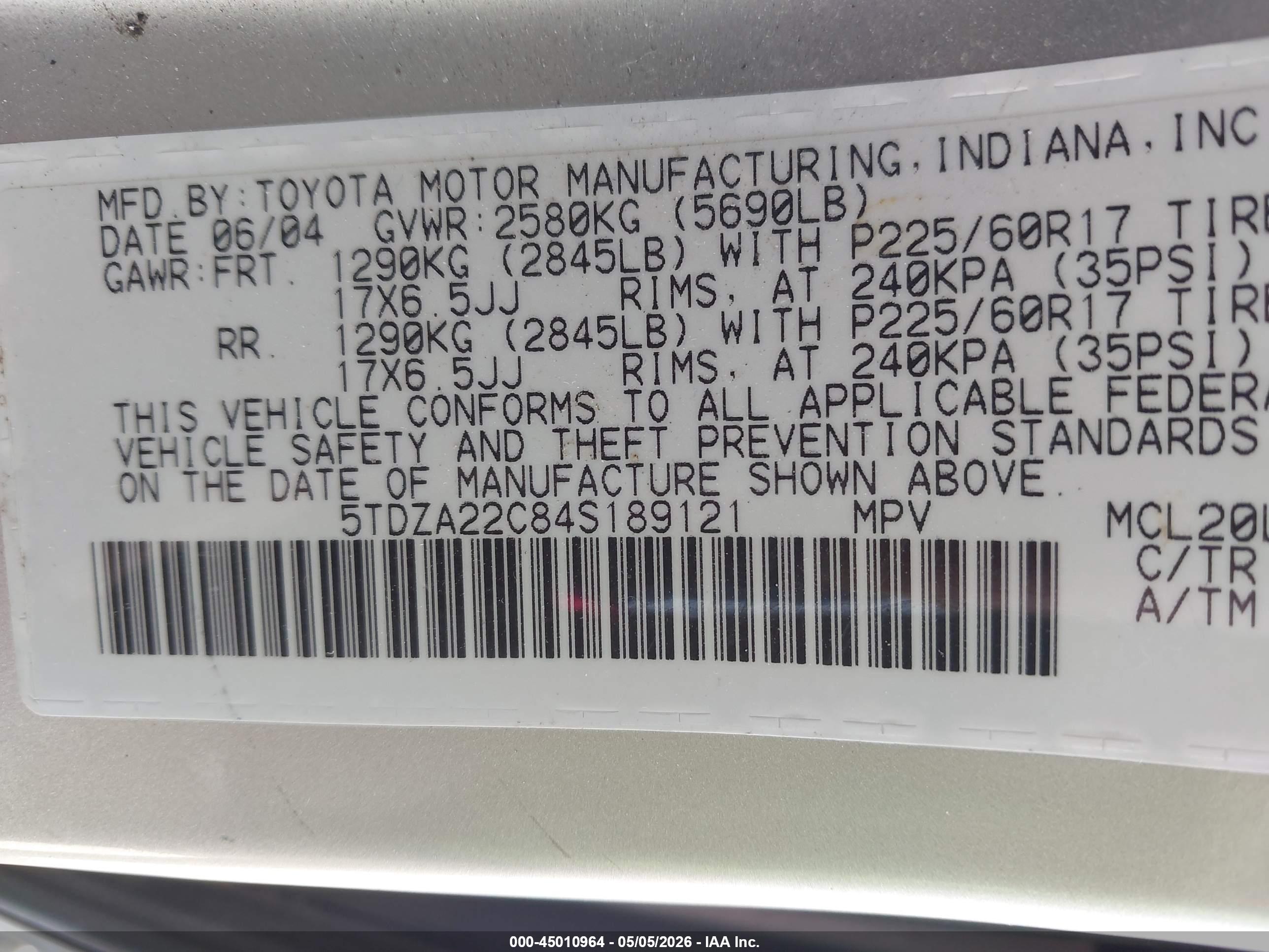 TOYOTA SIENNA image 9