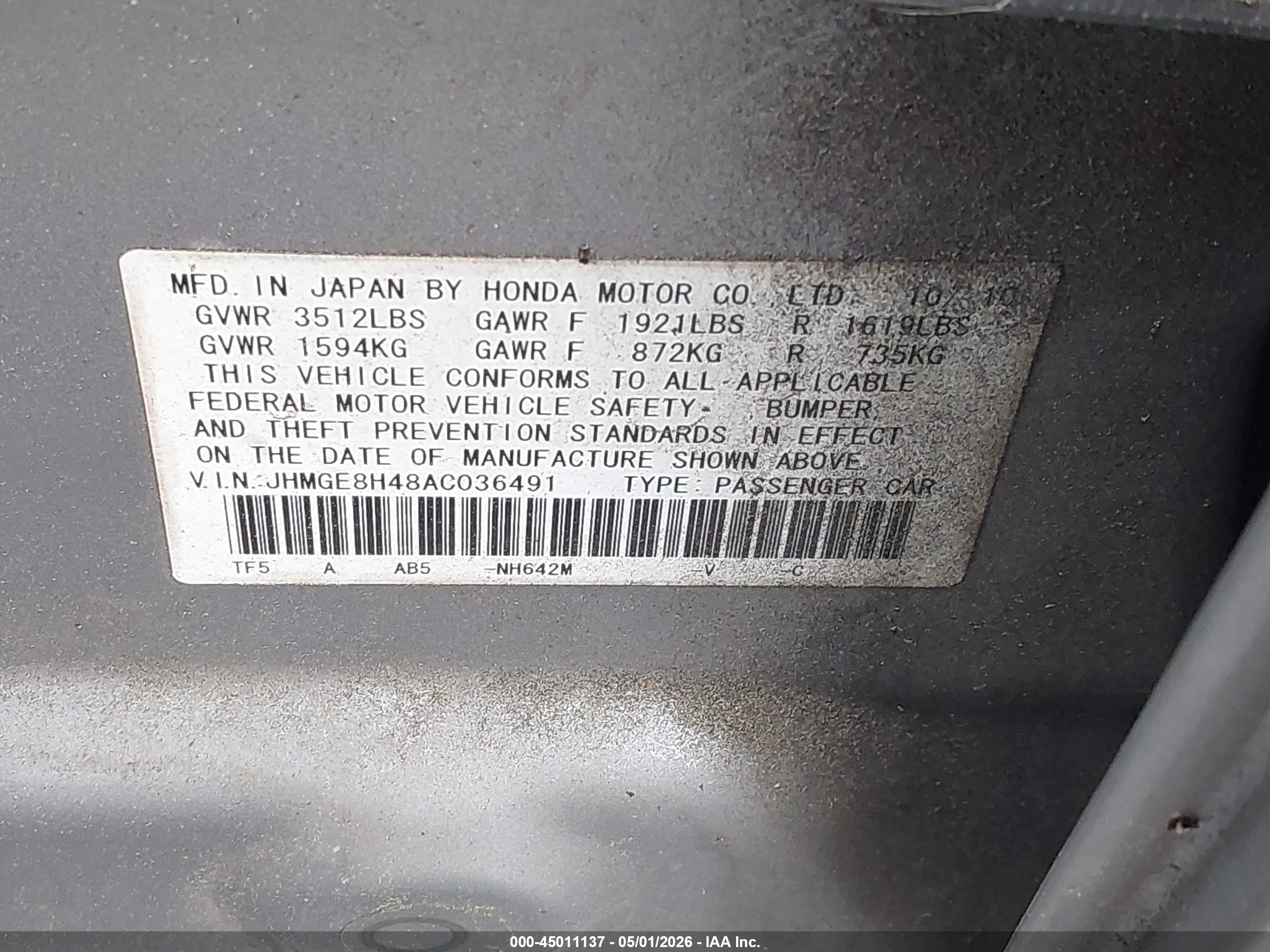 HONDA FIT image 9