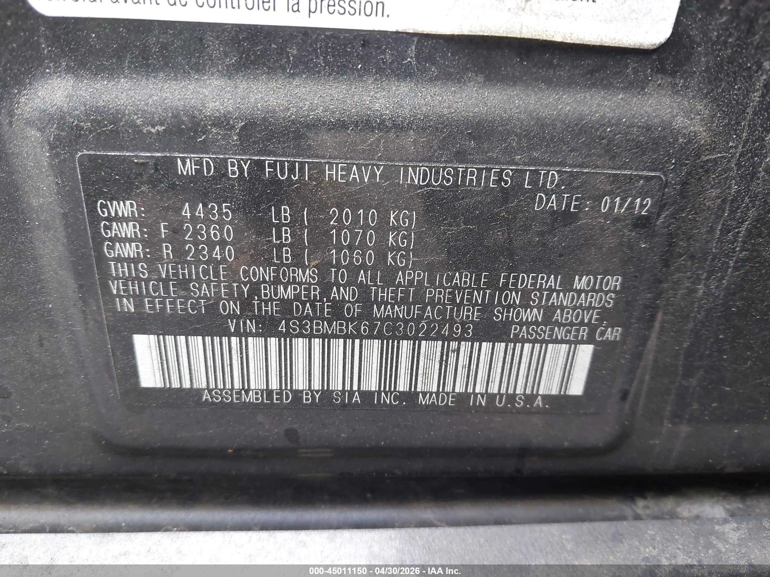 SUBARU LEGACY image 9