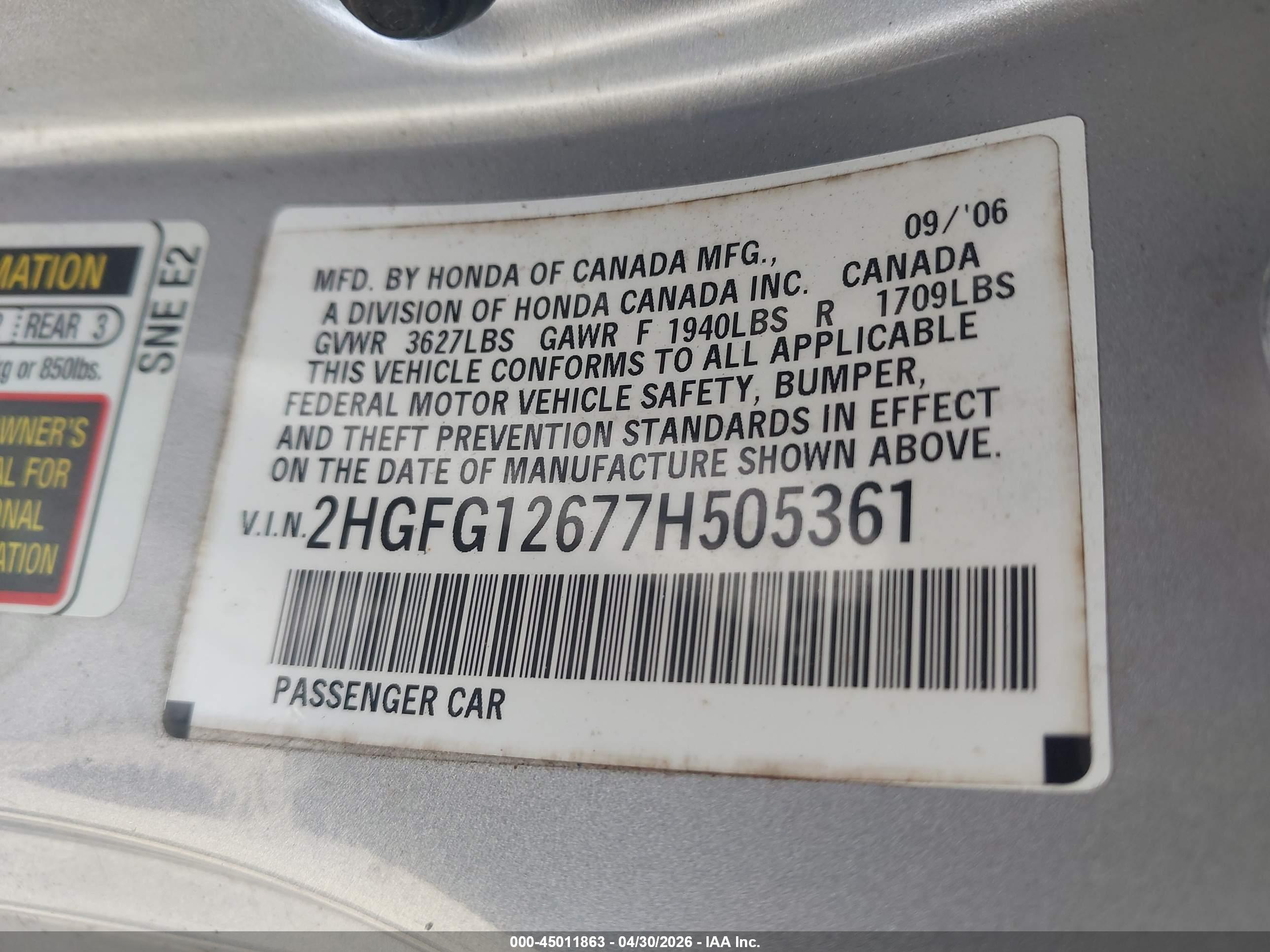 HONDA CIVIC image 9