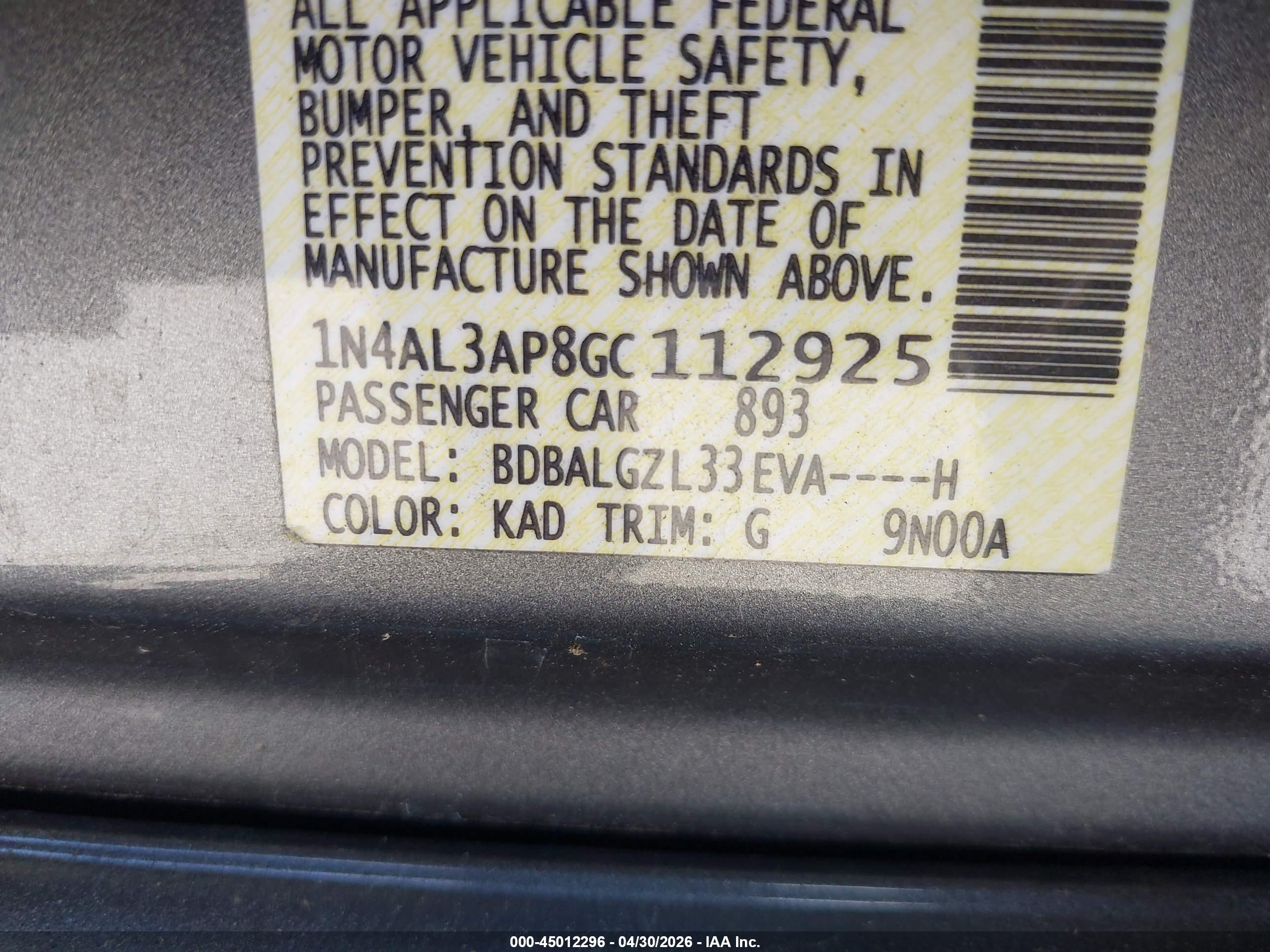 NISSAN ALTIMA image 9