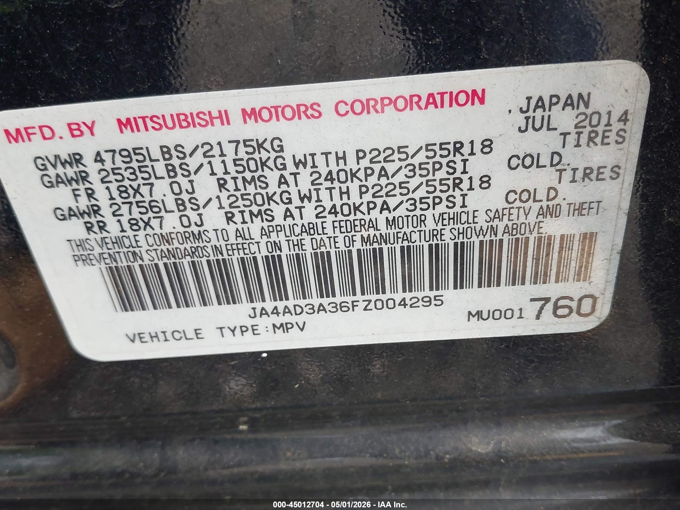 MITSUBISHI OUTLANDER image 9