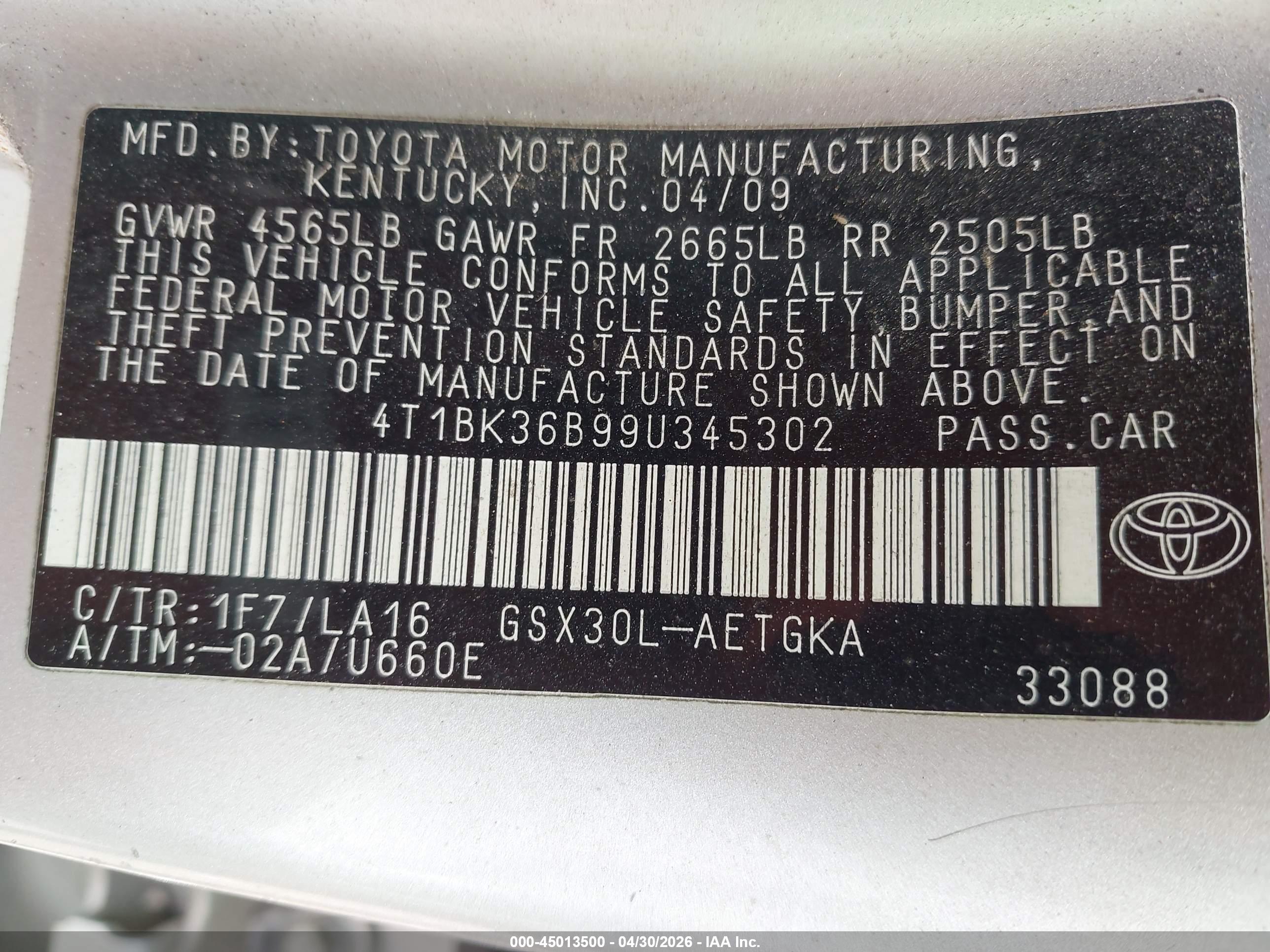 TOYOTA AVALON image 9