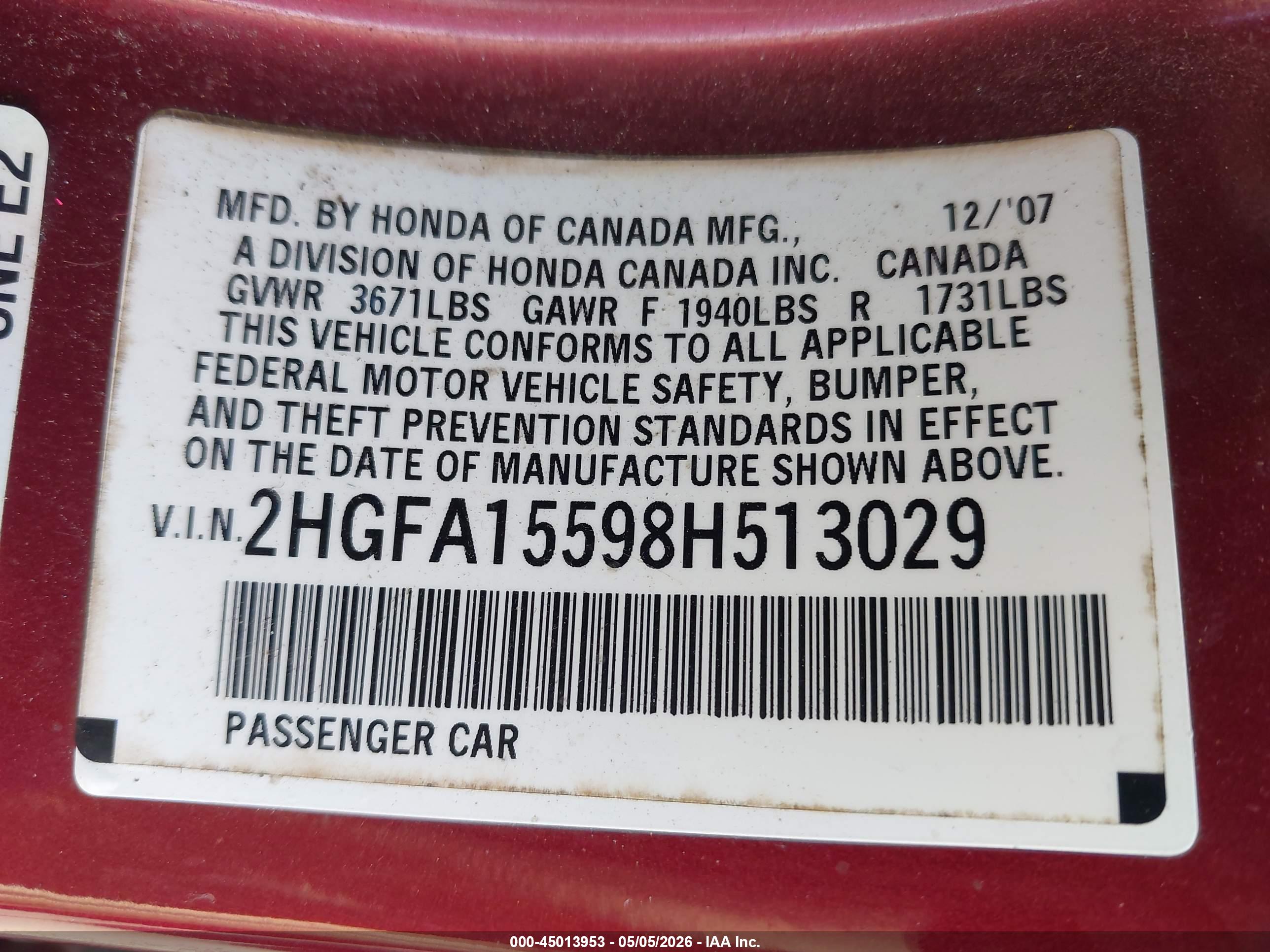 HONDA CIVIC image 9