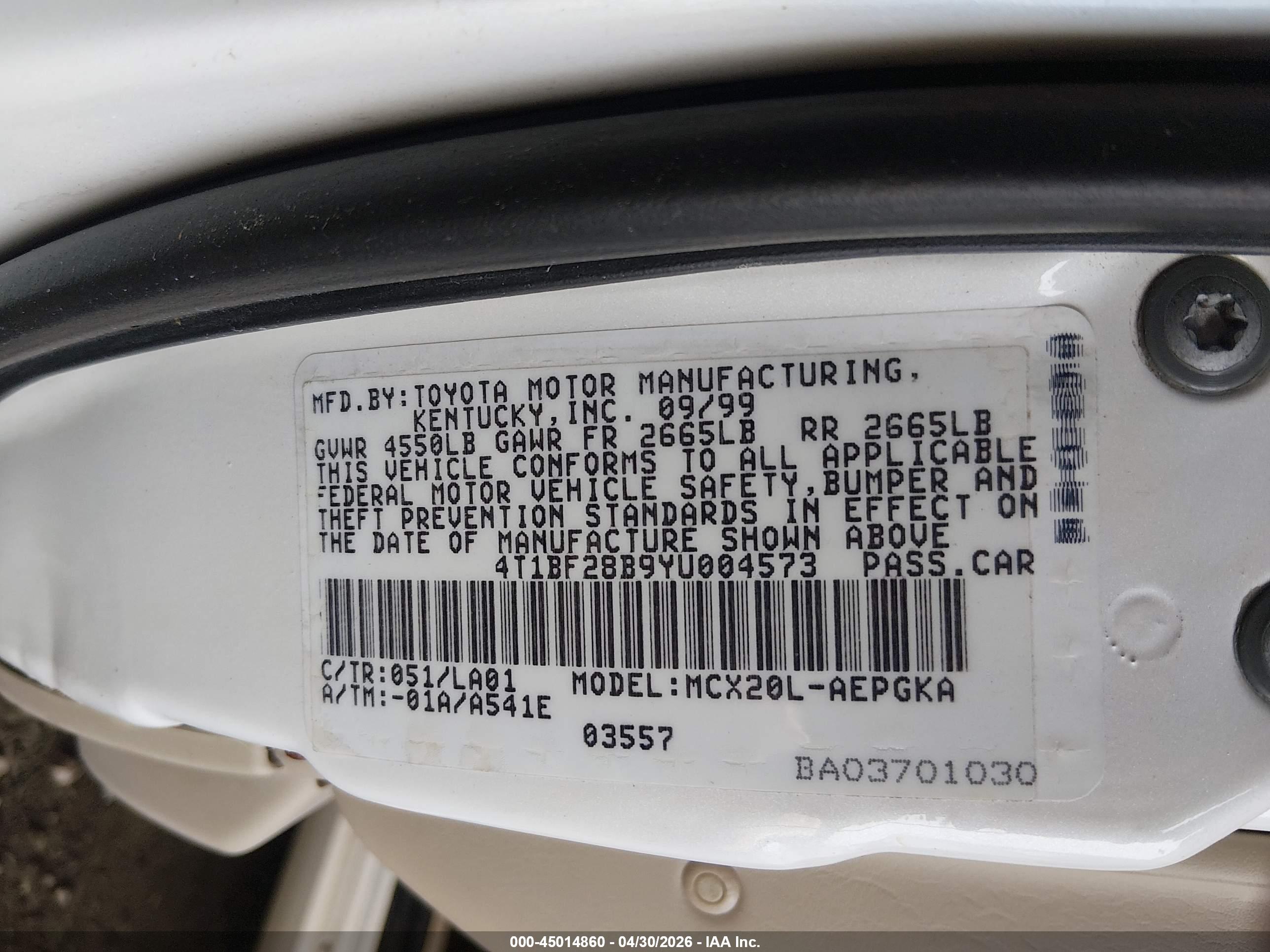 TOYOTA AVALON image 9
