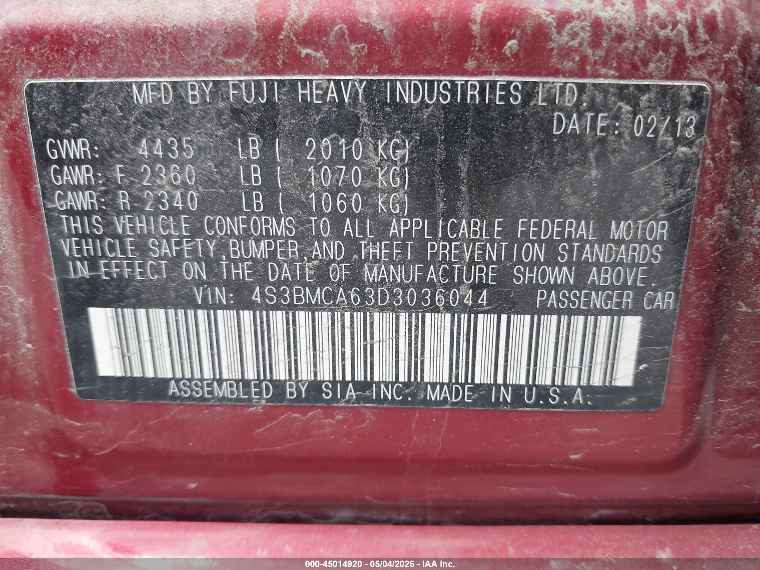 SUBARU LEGACY image 9