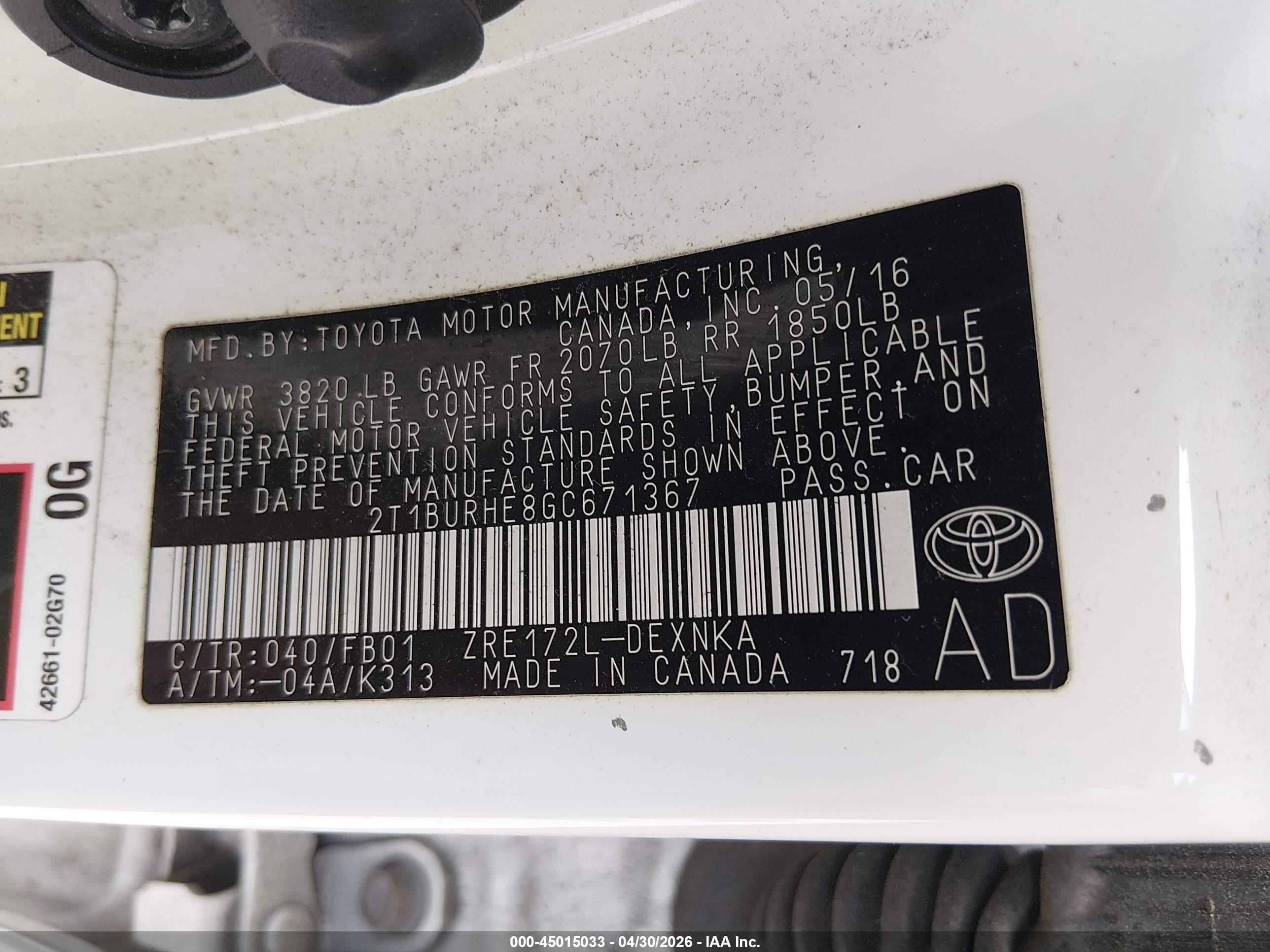 TOYOTA COROLLA image 9