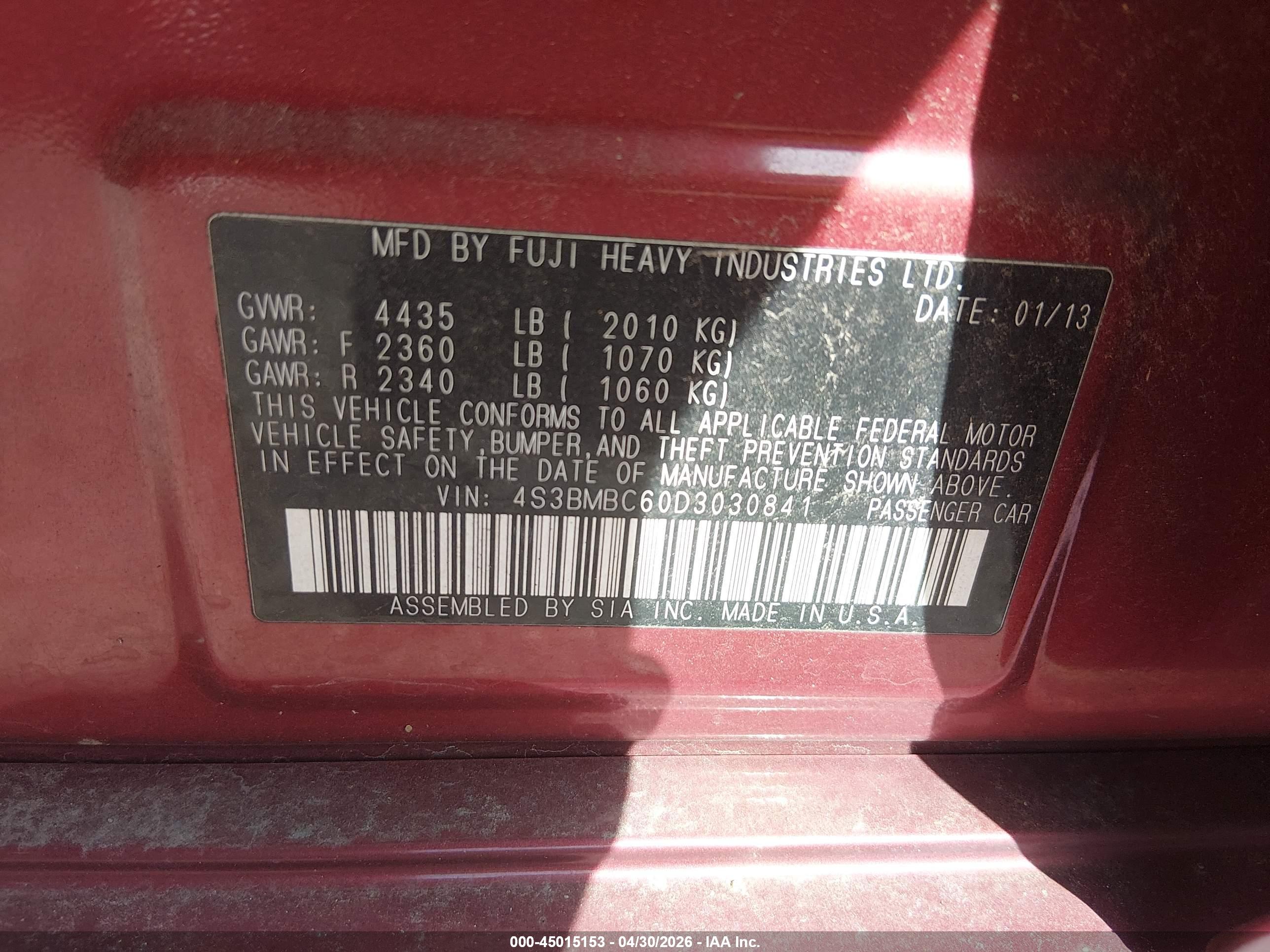 SUBARU LEGACY image 9