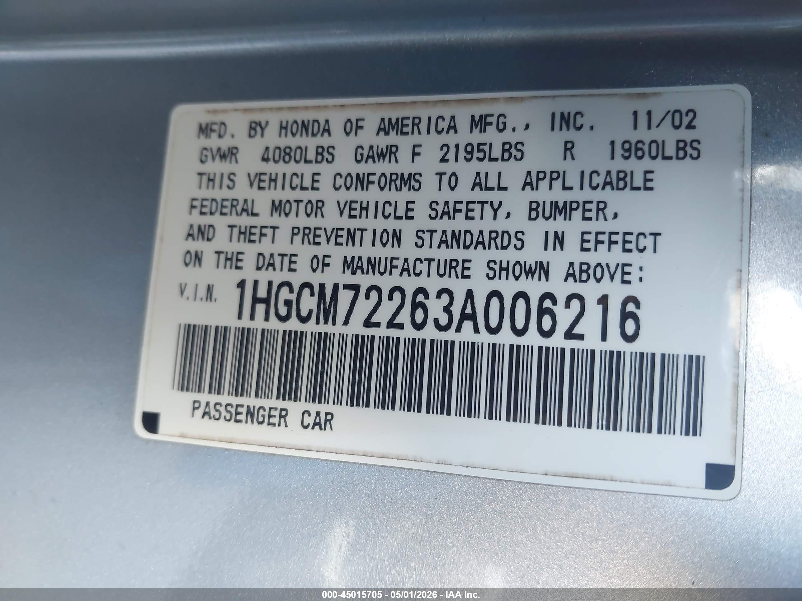 HONDA ACCORD image 9