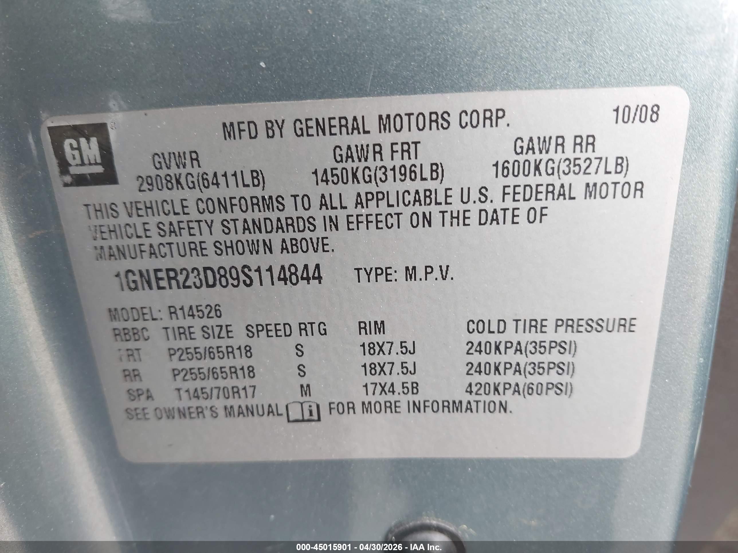 CHEVROLET TRAVERSE image 9