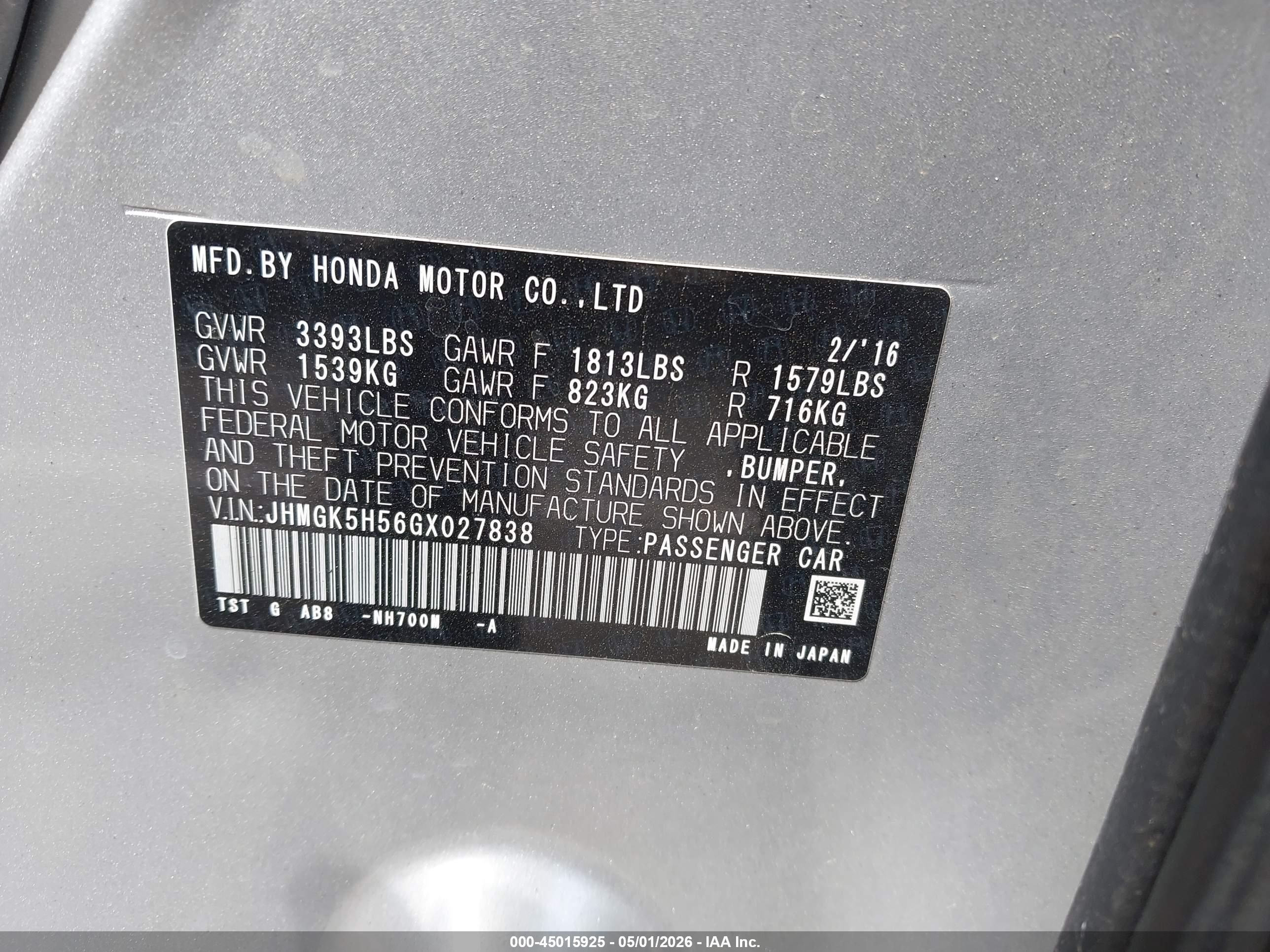 HONDA FIT image 9