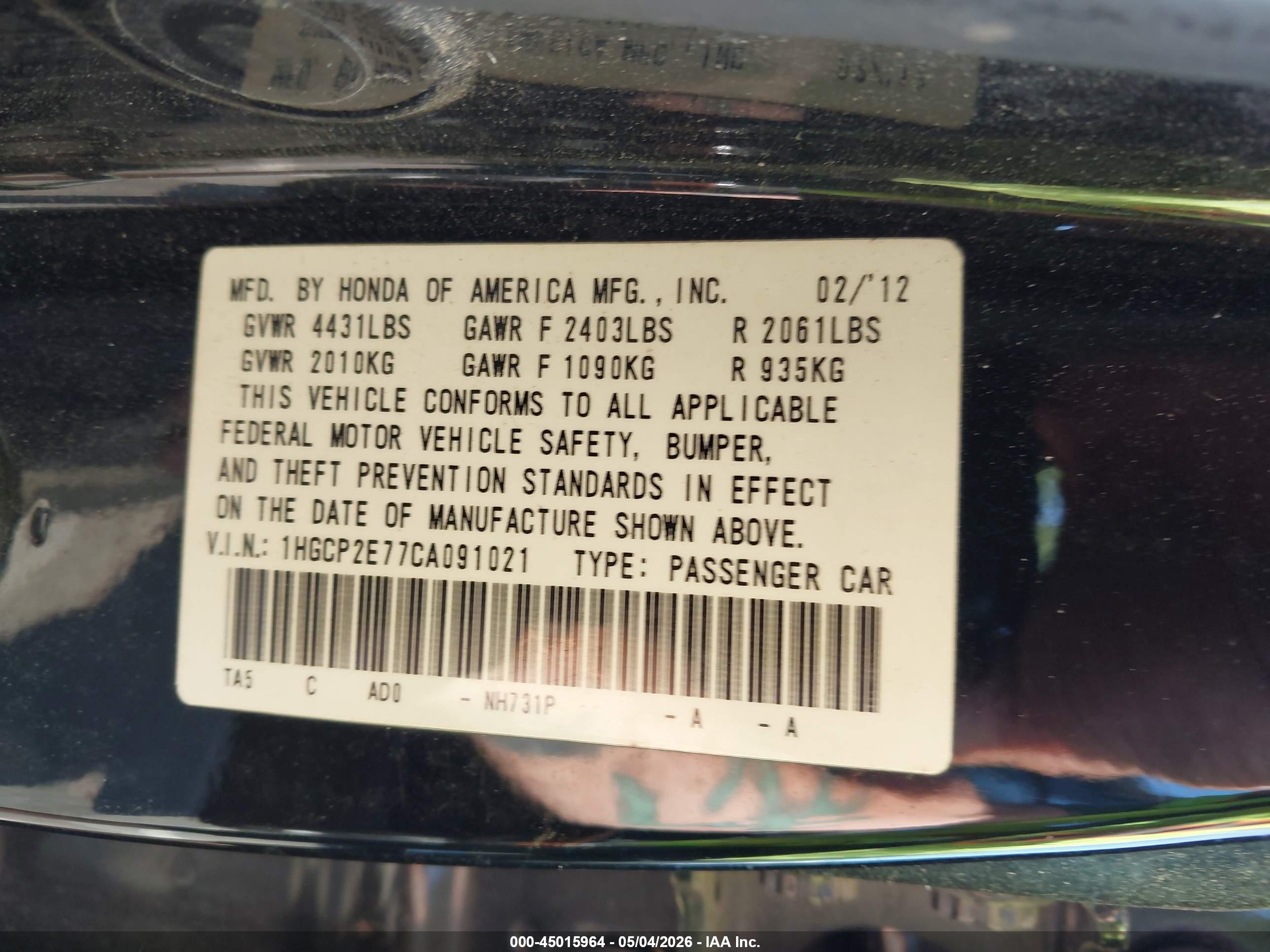 HONDA ACCORD image 9