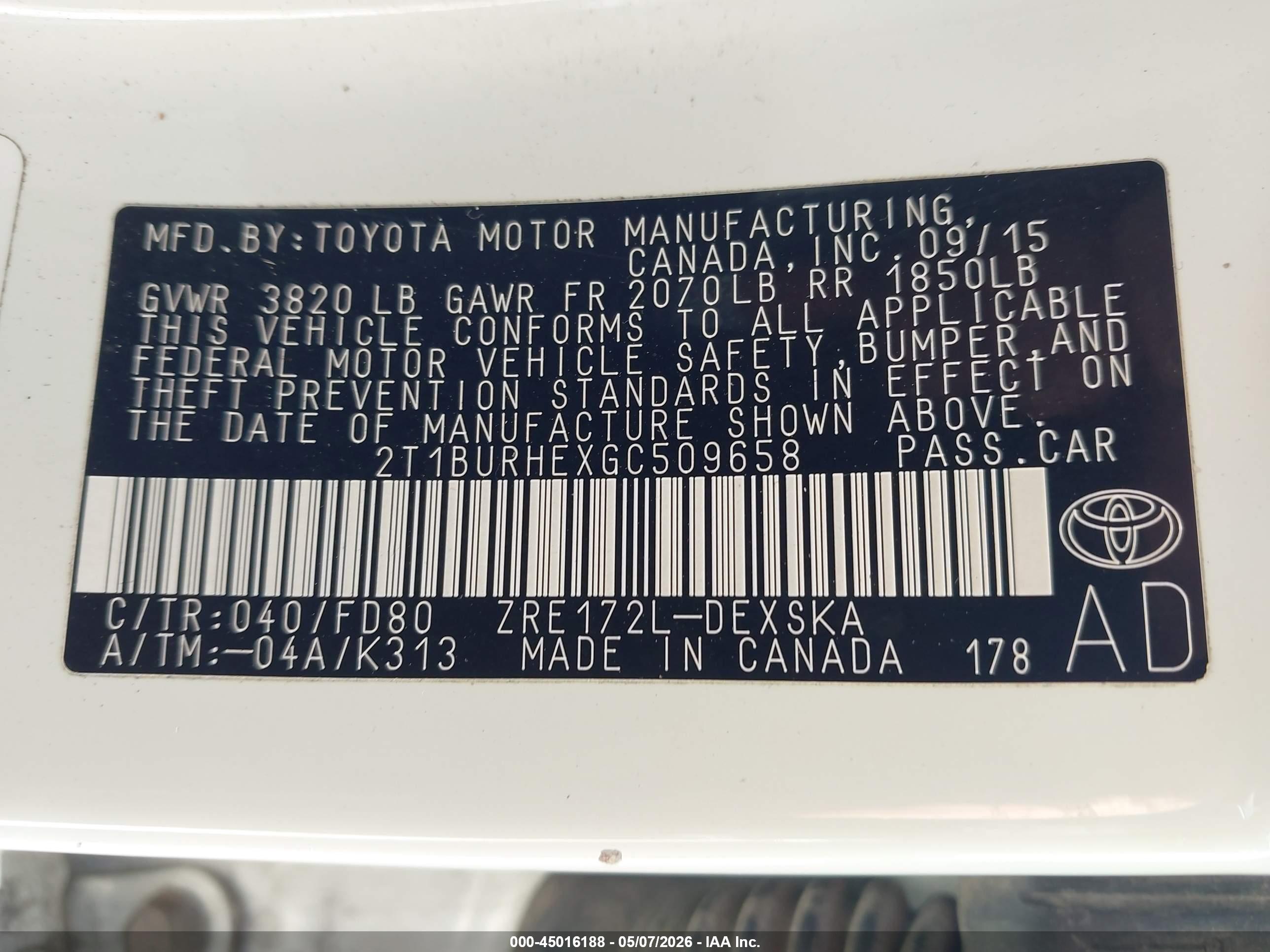 TOYOTA COROLLA image 9