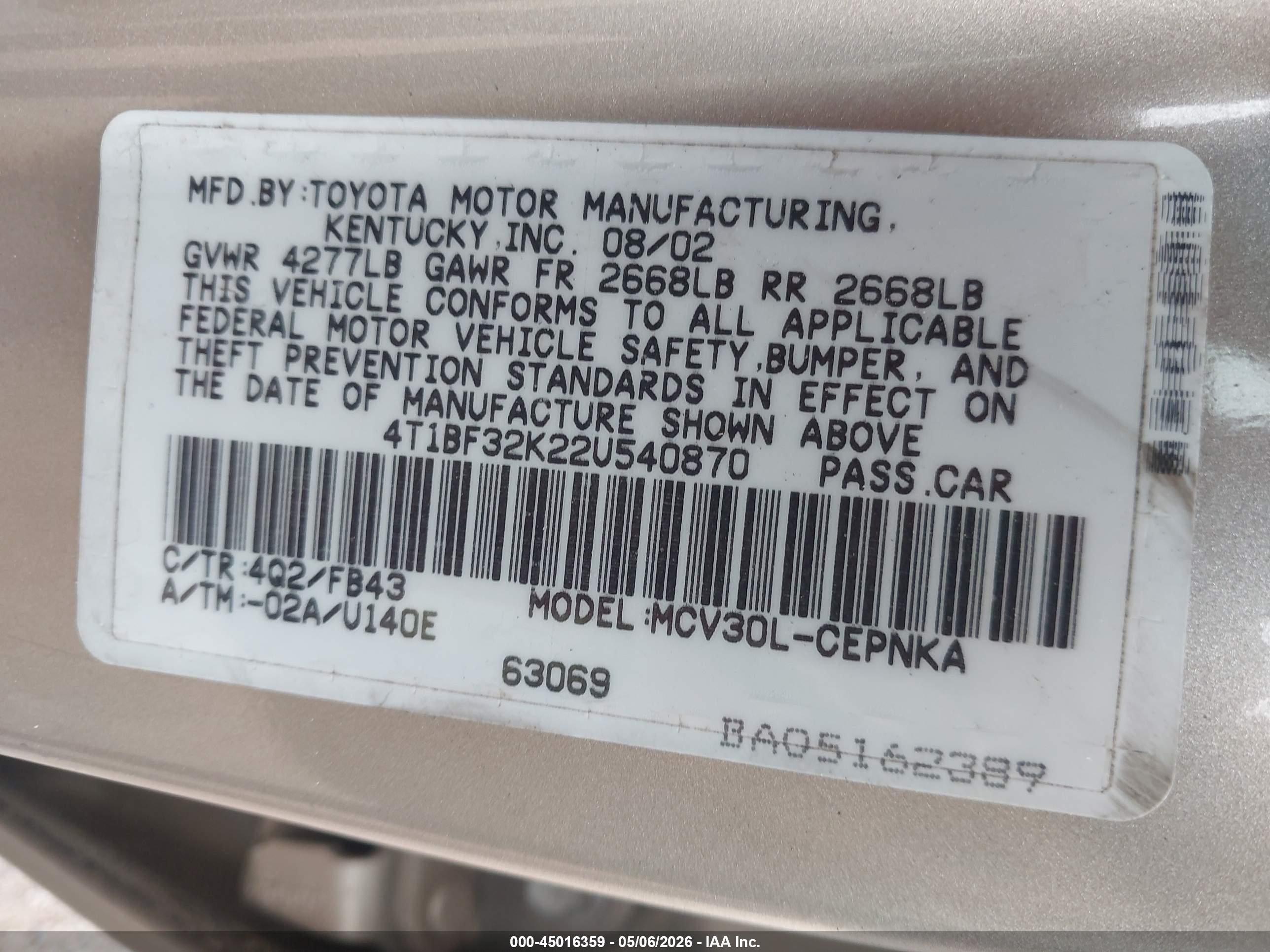 TOYOTA CAMRY image 9