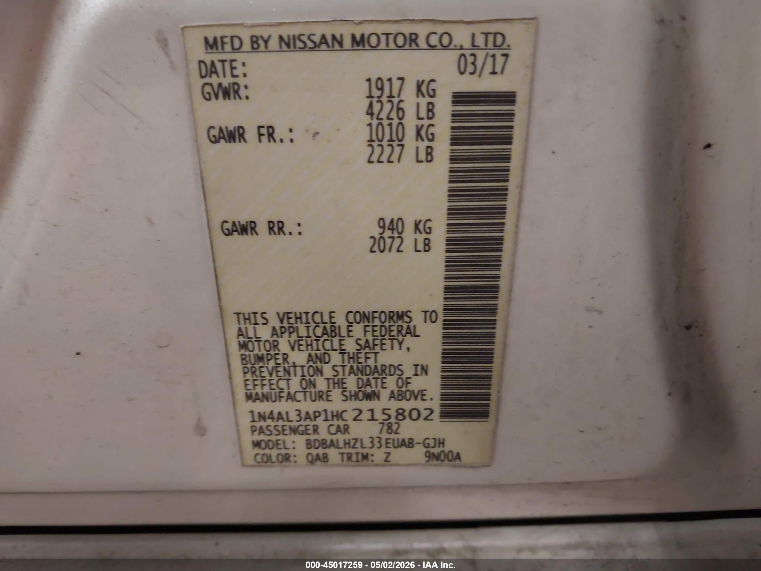NISSAN ALTIMA image 9