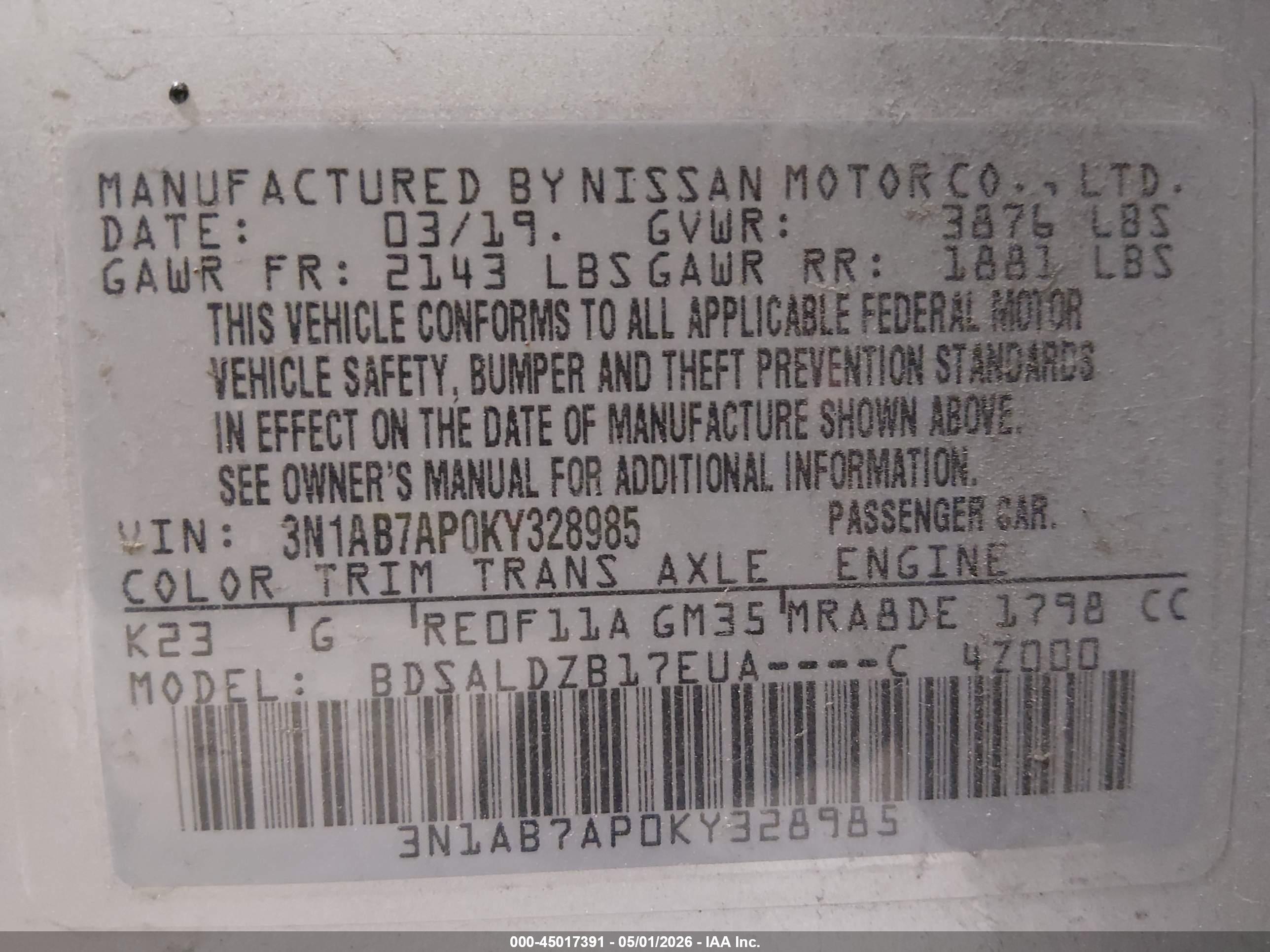 NISSAN SENTRA image 9