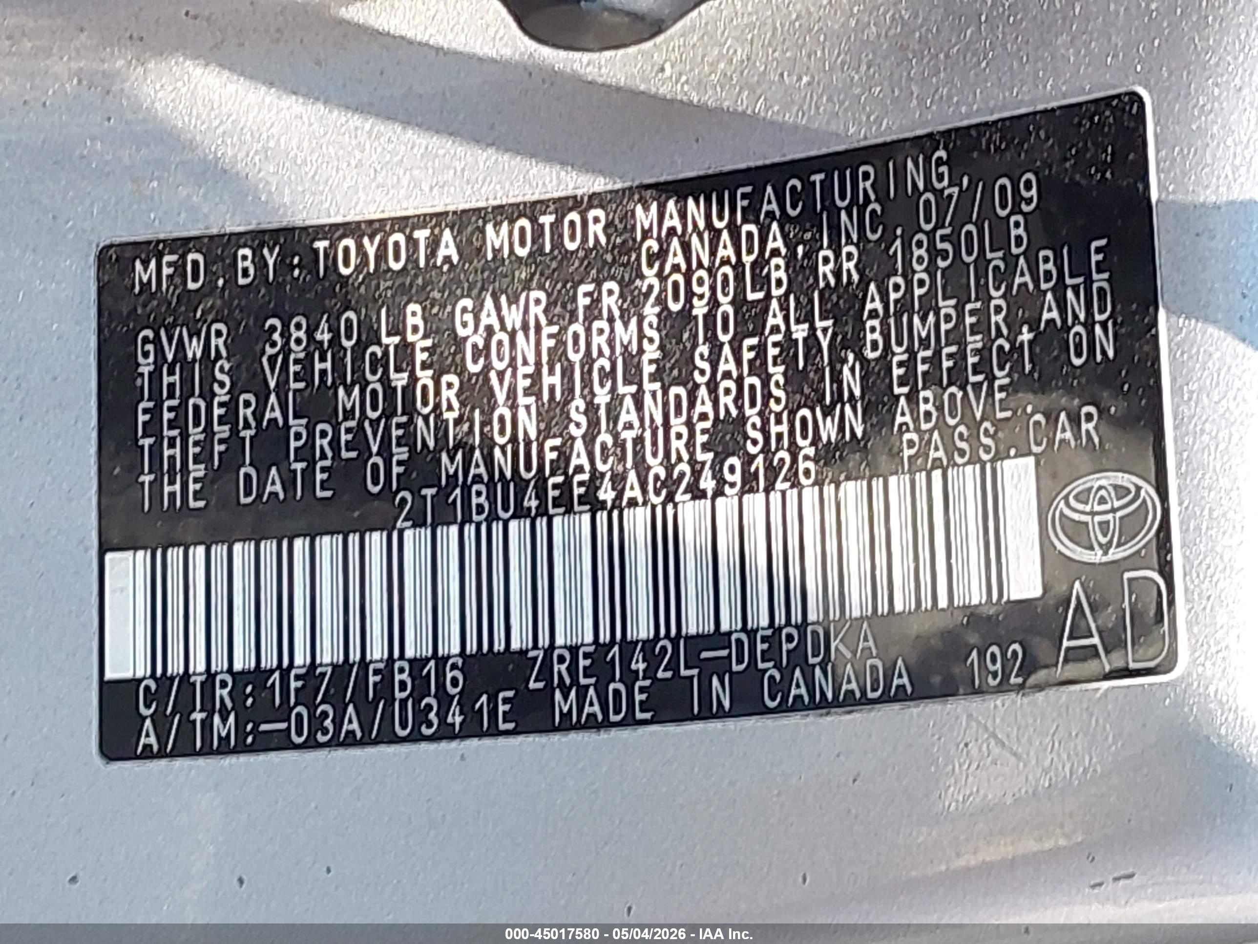 TOYOTA COROLLA image 9