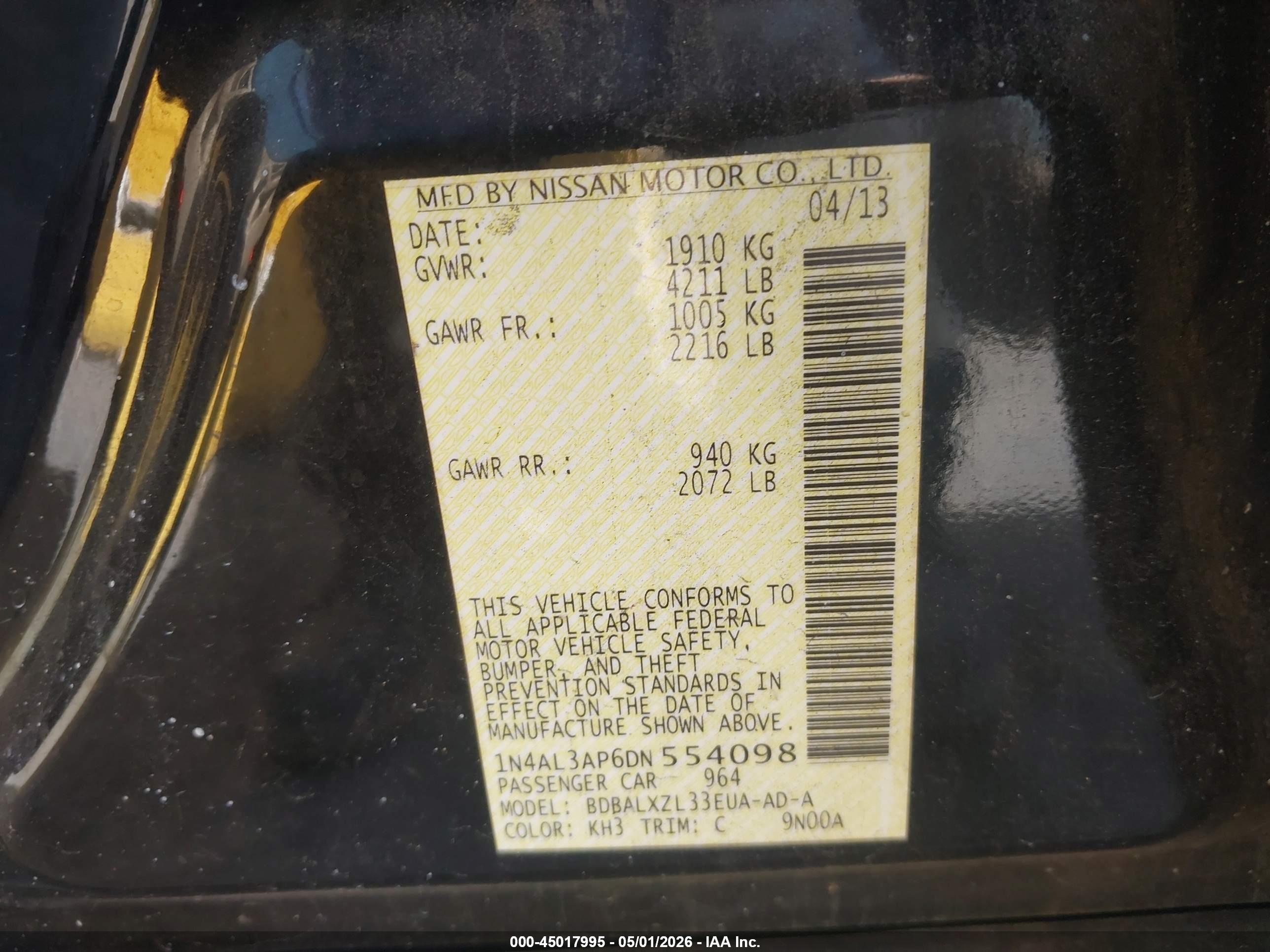 NISSAN ALTIMA image 9