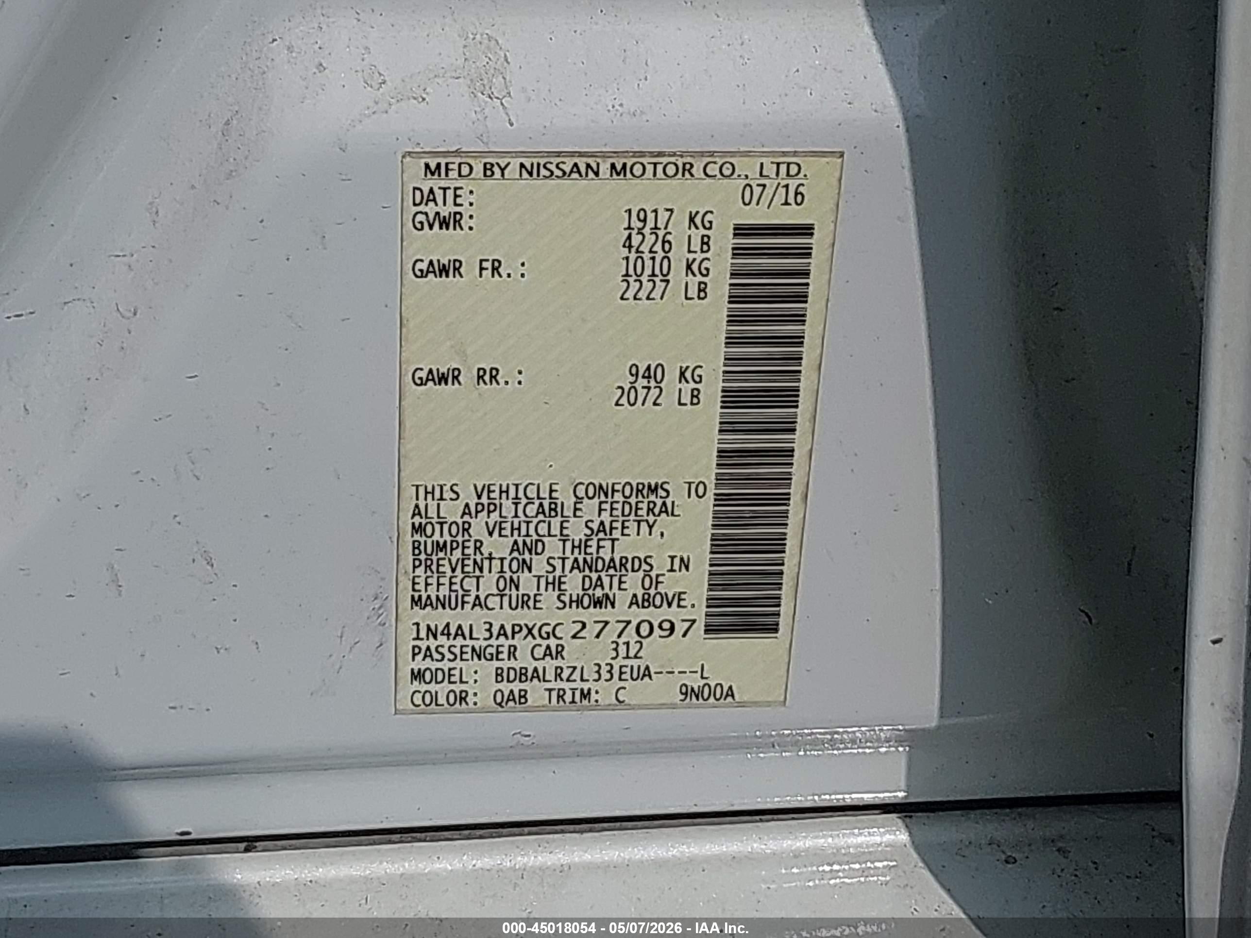 NISSAN ALTIMA image 9