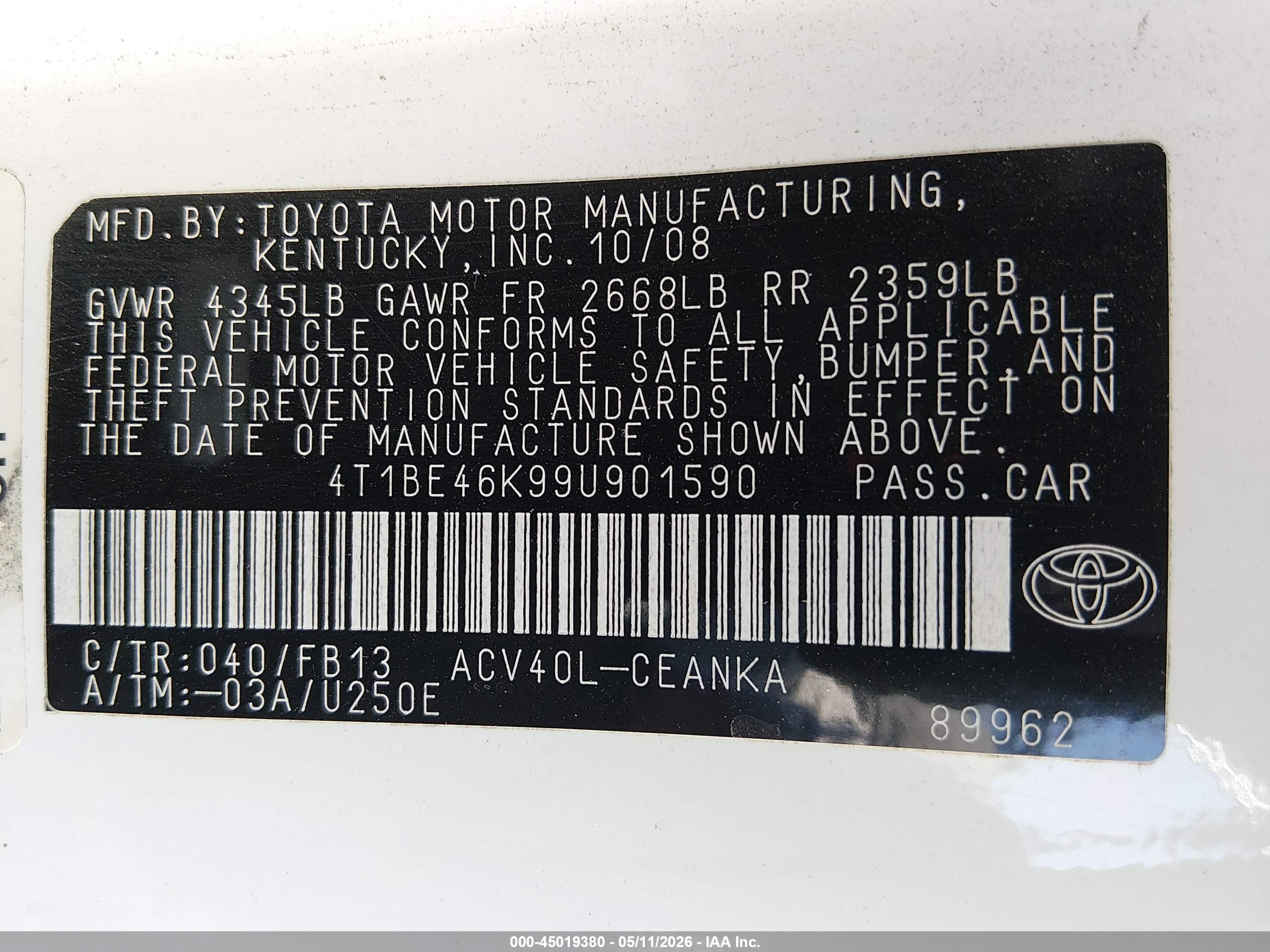 TOYOTA CAMRY image 9