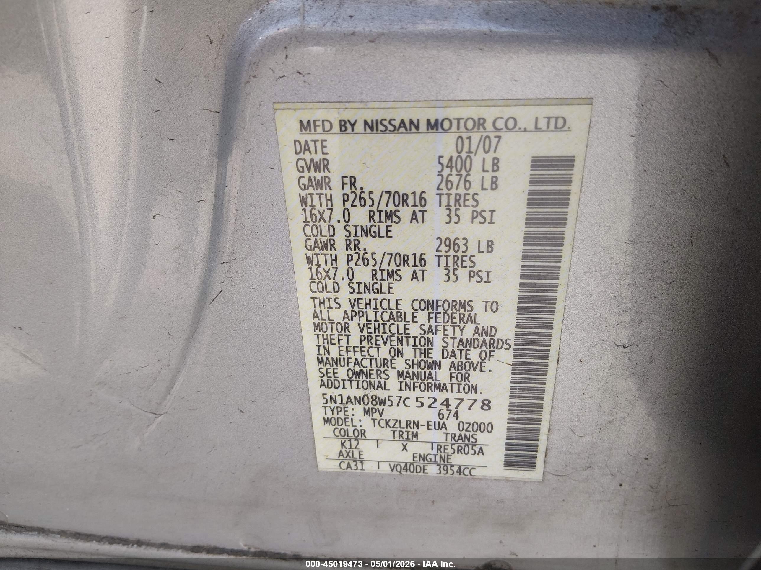 NISSAN XTERRA image 9