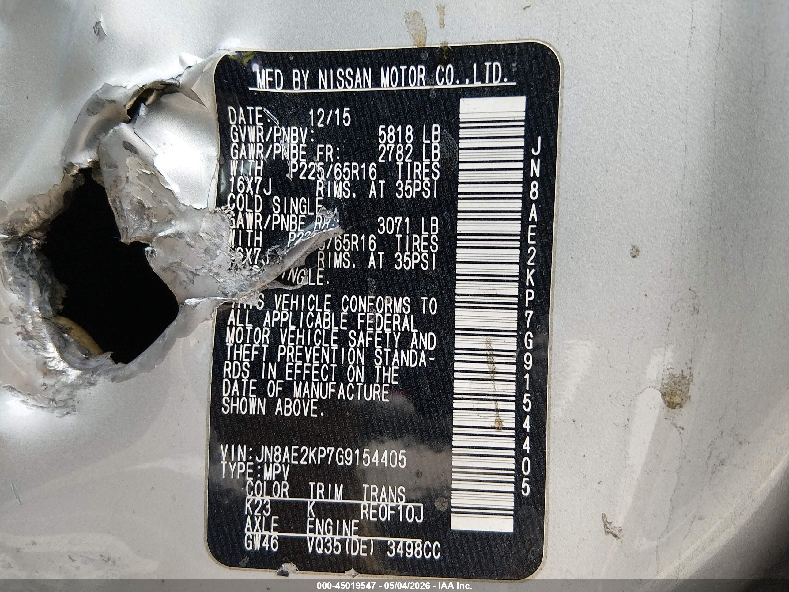 NISSAN QUEST image 9