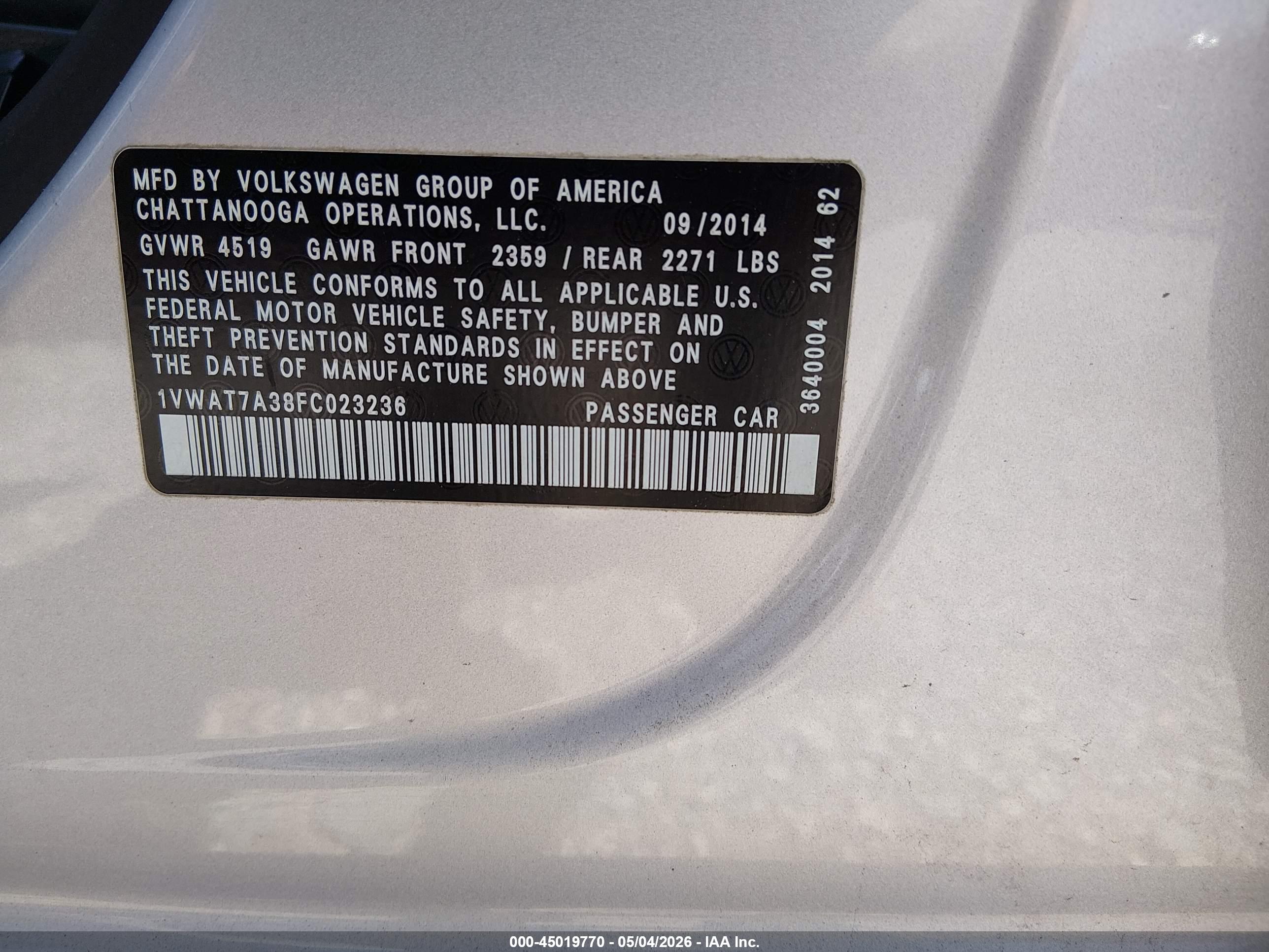 VOLKSWAGEN PASSAT image 9