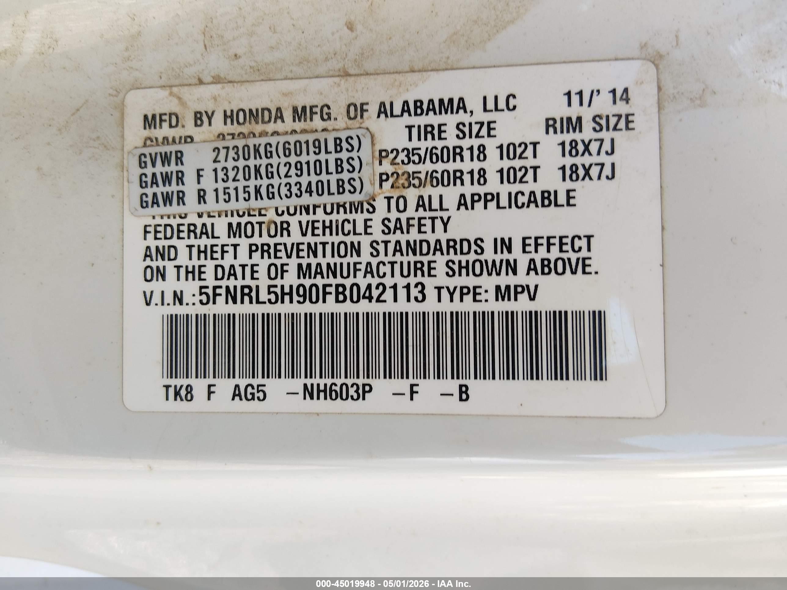 HONDA ODYSSEY image 9