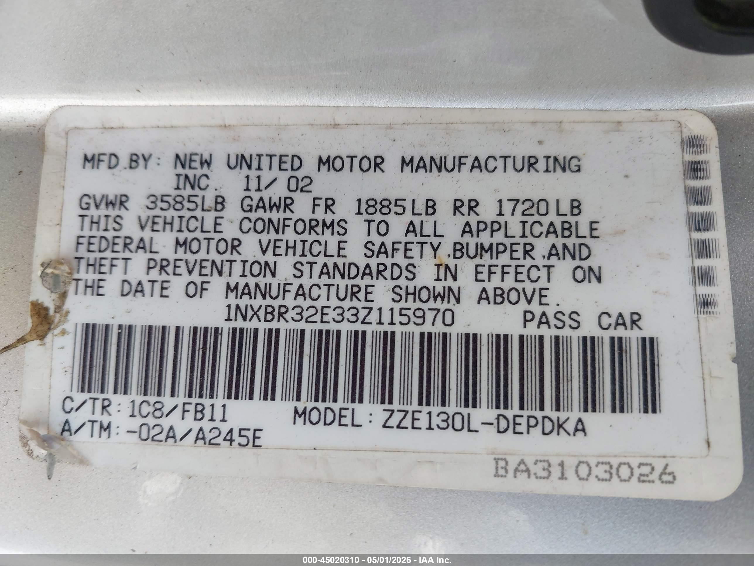 TOYOTA COROLLA image 9