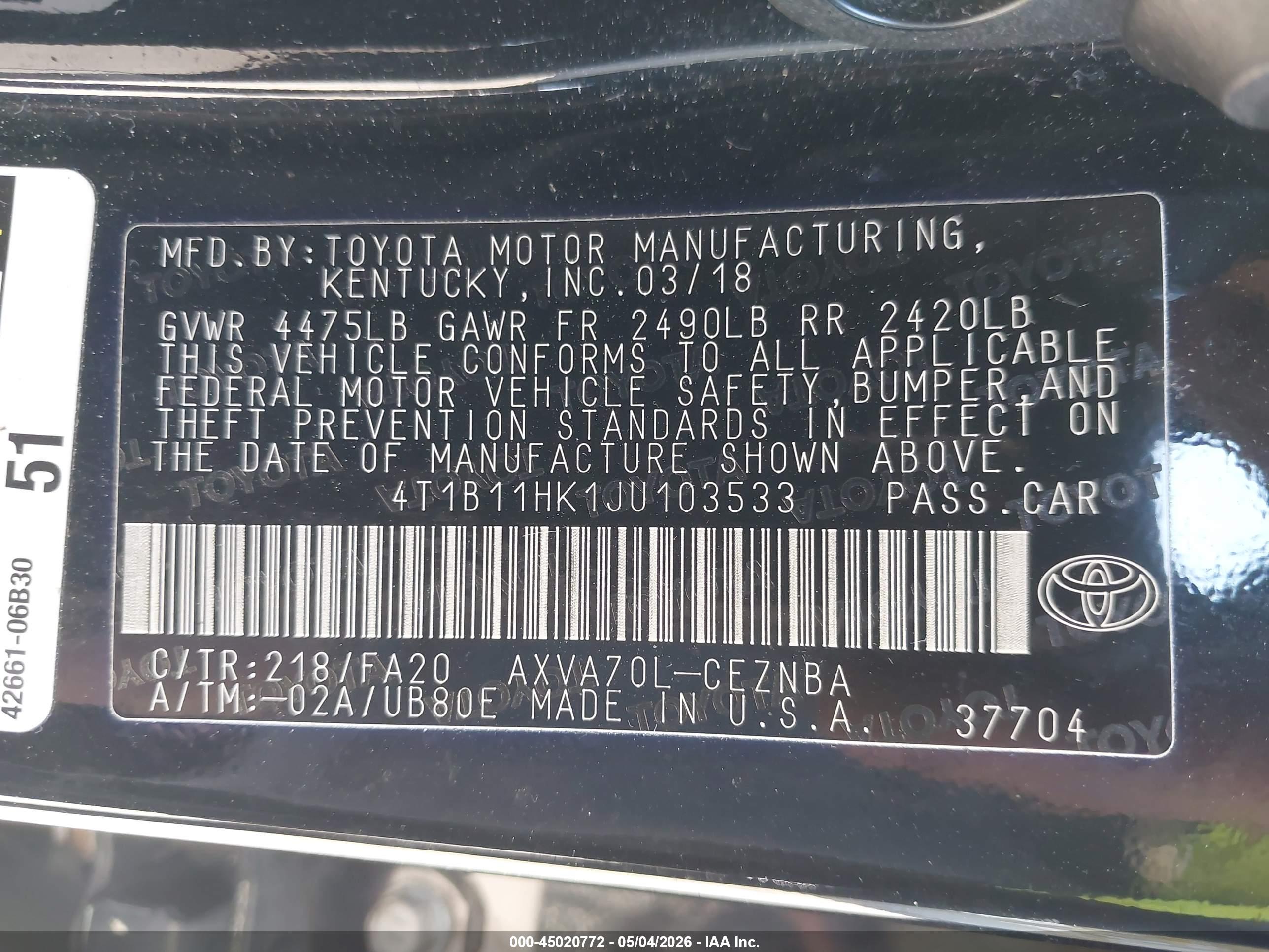 TOYOTA CAMRY image 9
