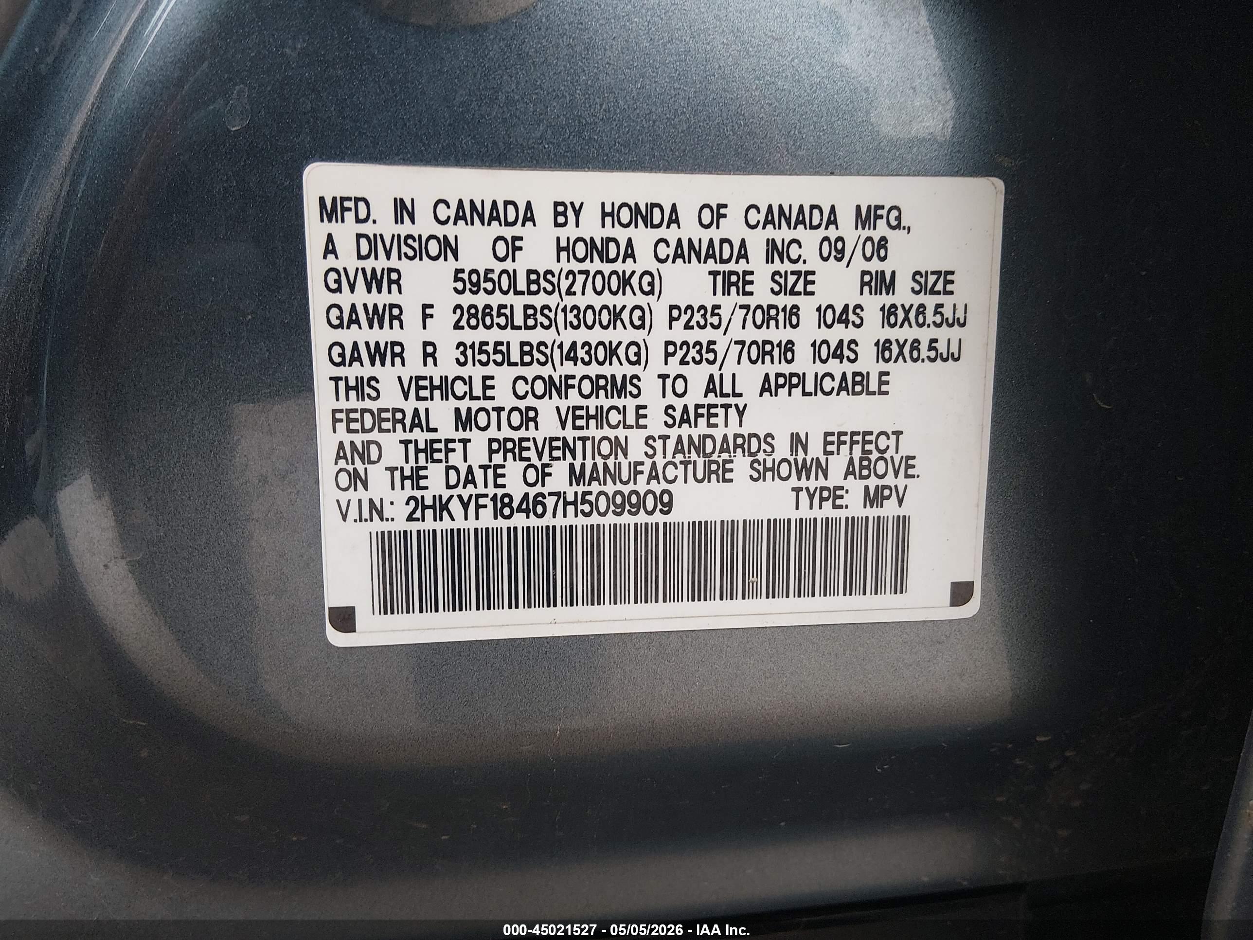 HONDA PILOT image 9