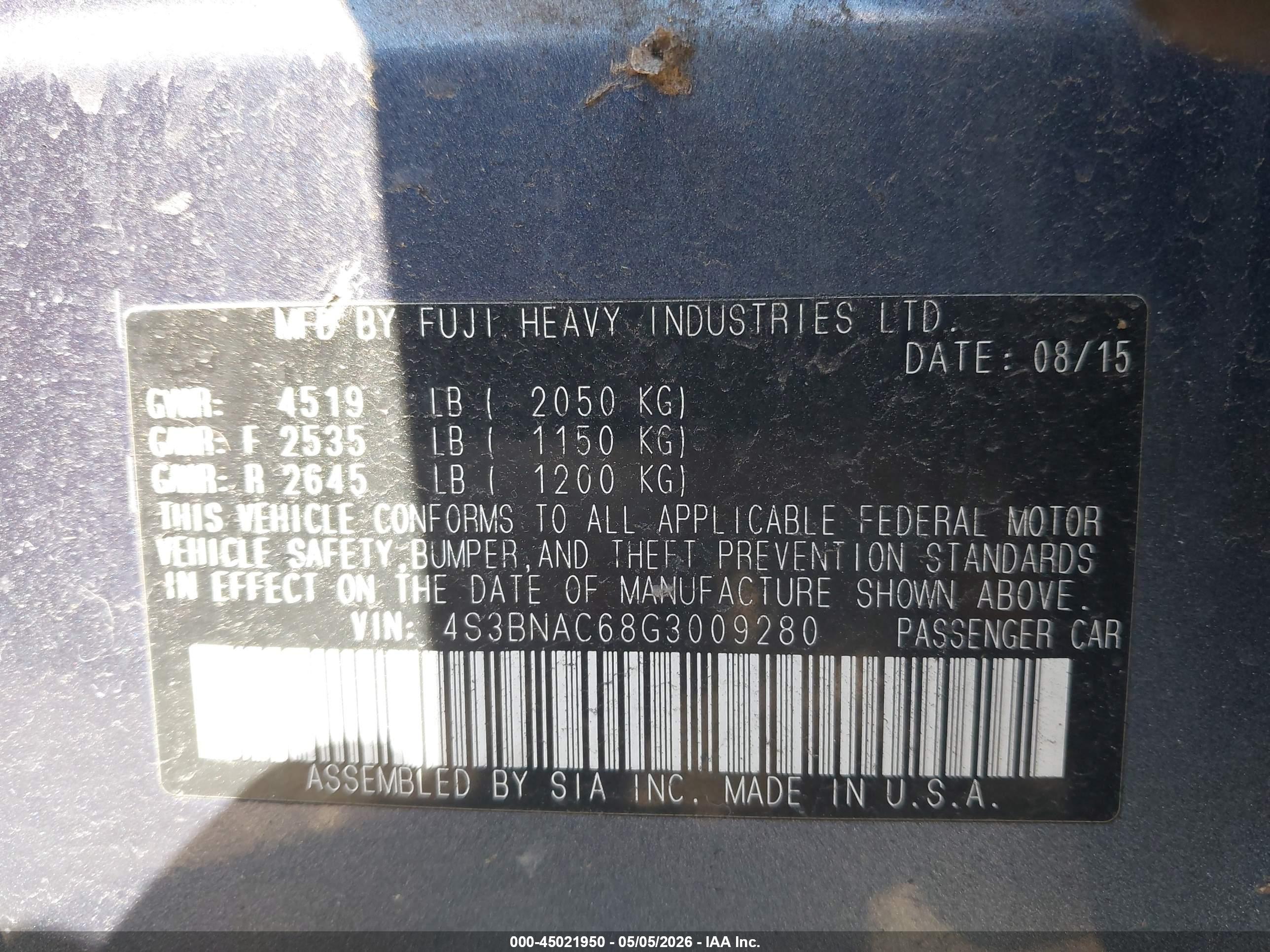 SUBARU LEGACY image 9