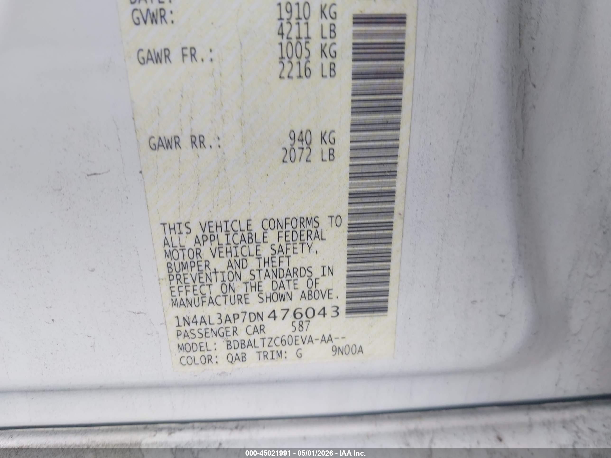 NISSAN ALTIMA image 9