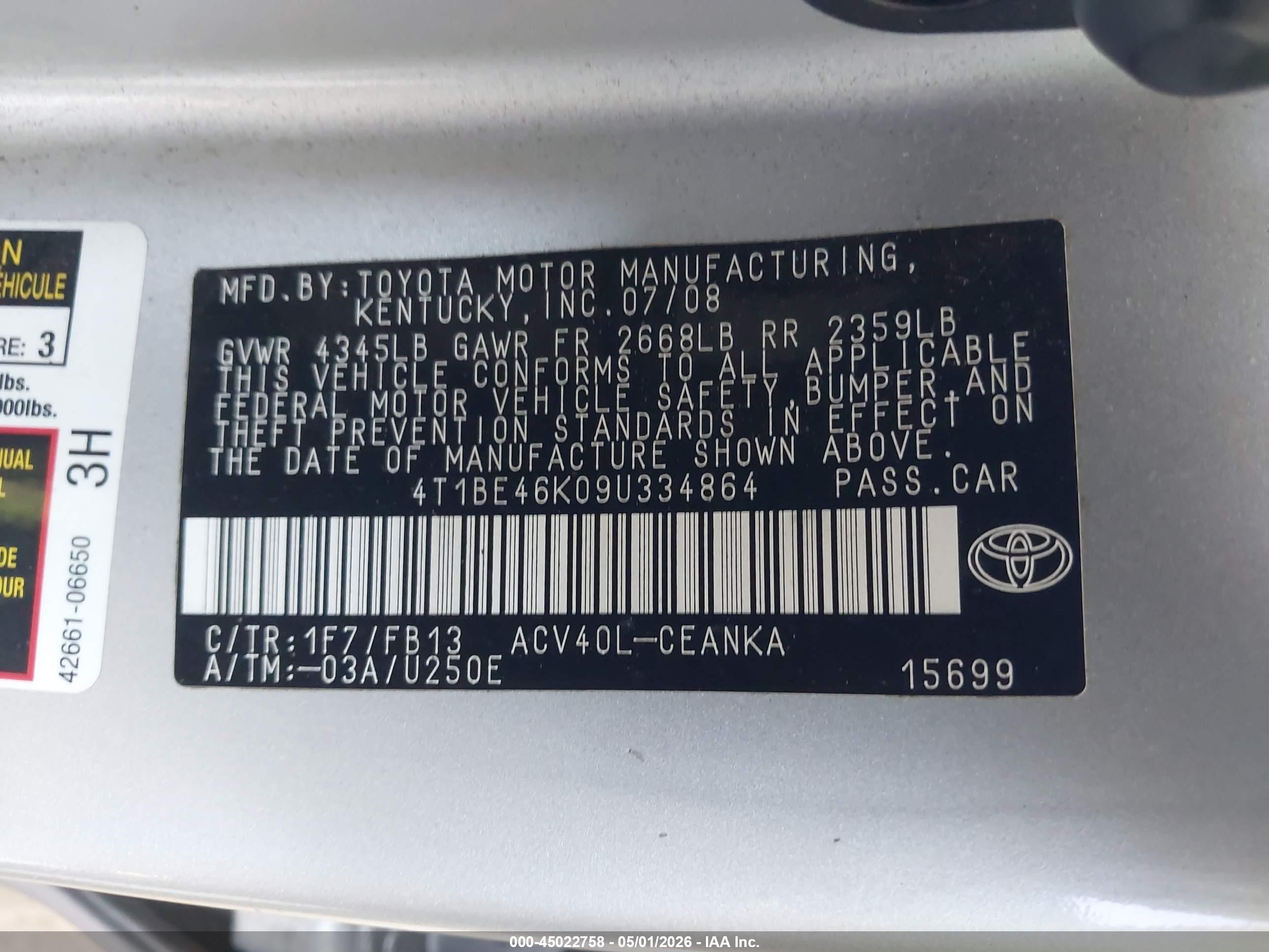 TOYOTA CAMRY image 9