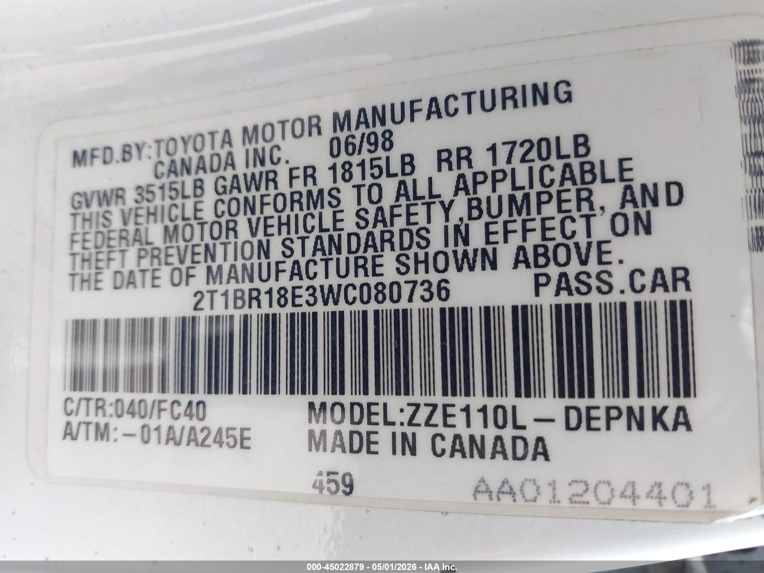 TOYOTA COROLLA image 9