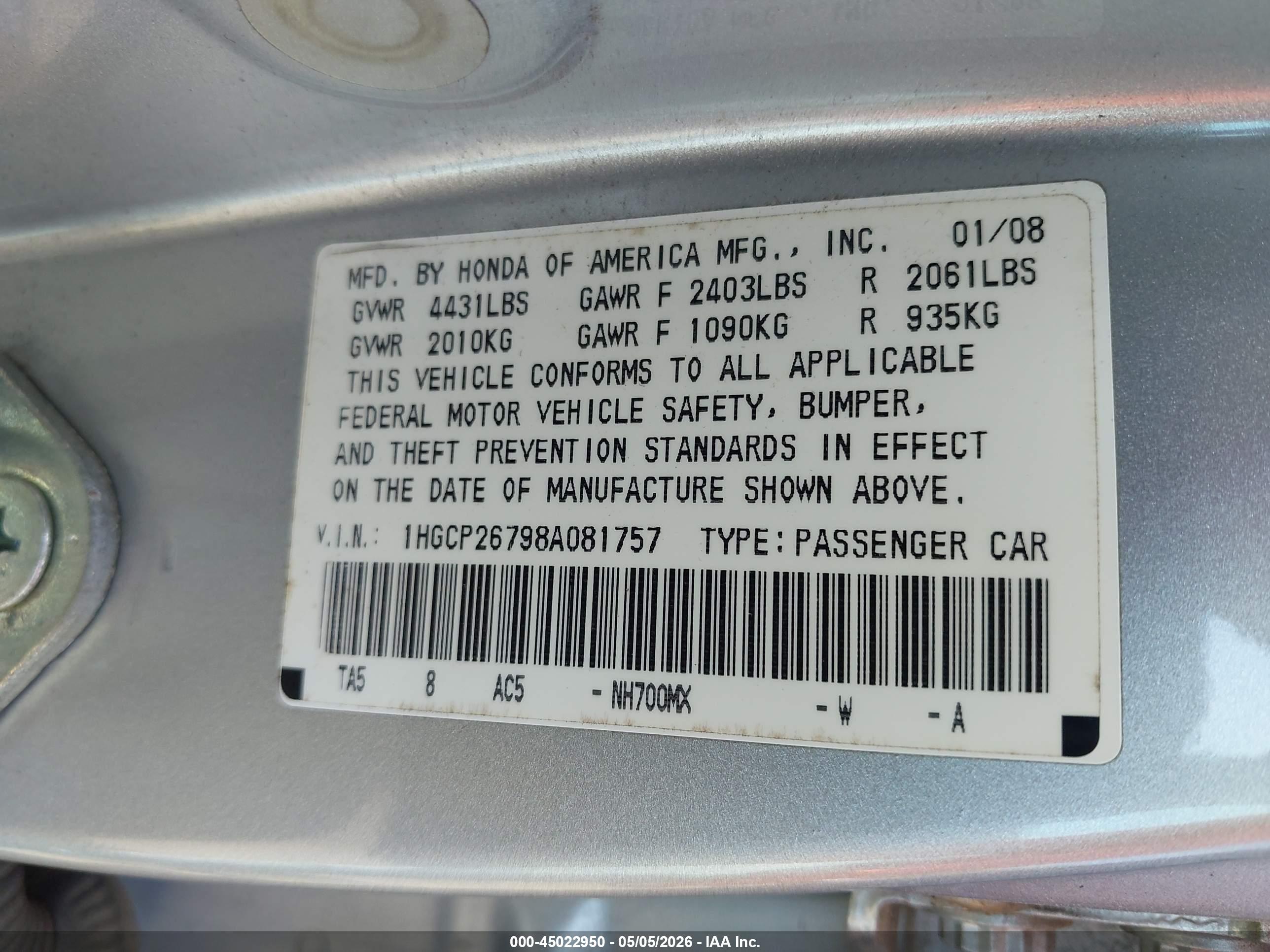 HONDA ACCORD image 9