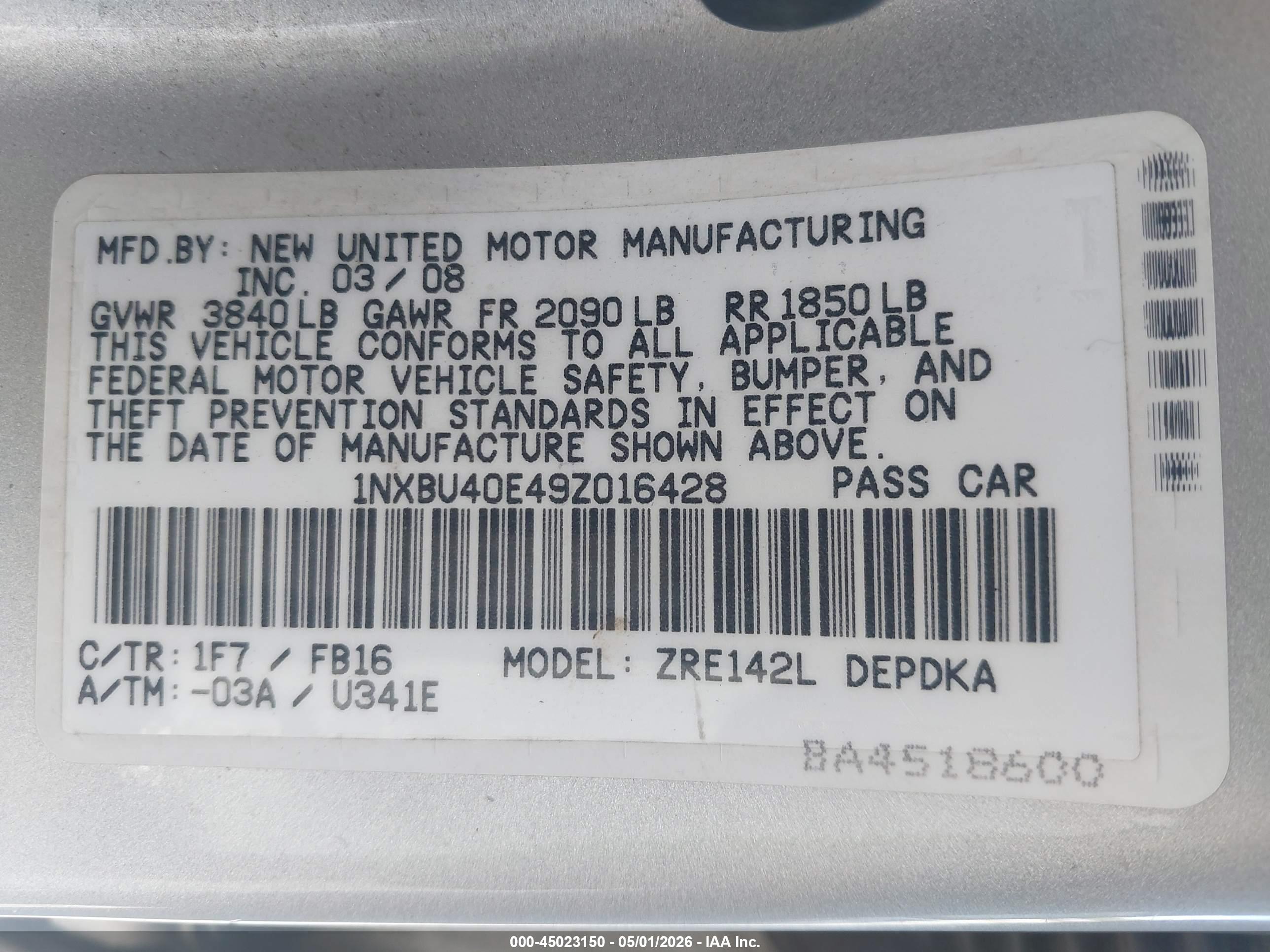 TOYOTA COROLLA image 9